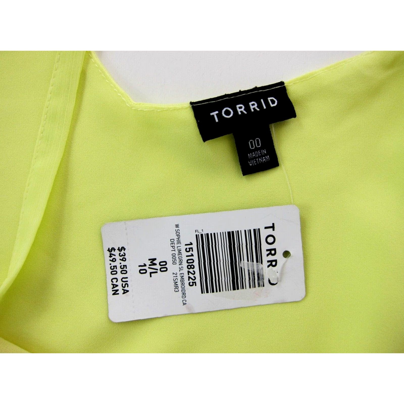 Torrid NWT Torrid Sophie Lime Green Pink Embroidered Sheer Tank Top Blouse 00 M/L 10 Size L / US 10 / IT 46 - 3 Thumbnail