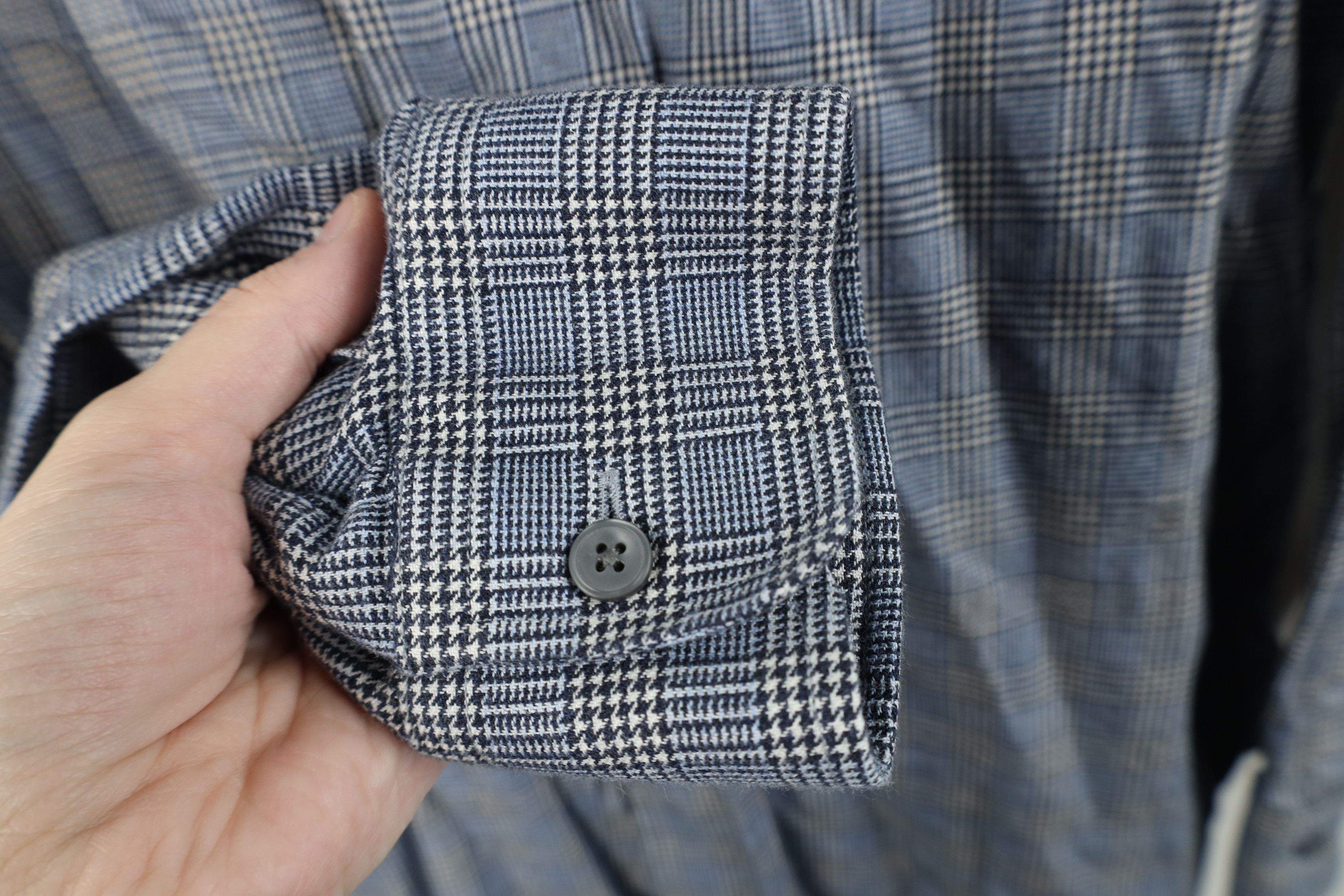 Hickey Freeman Vintage 90s Hickey Freeman Houndstooth Flannel Button Shirt Size US M / EU 48-50 / 2 - 4 Thumbnail
