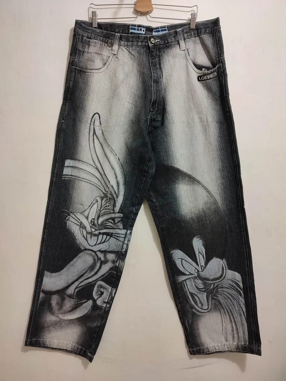 Cartoon Network Lot29 x Looney Tunes Big Painting Cartoon Design Jeans Size US 40 / EU 56 - 3 Thumbnail