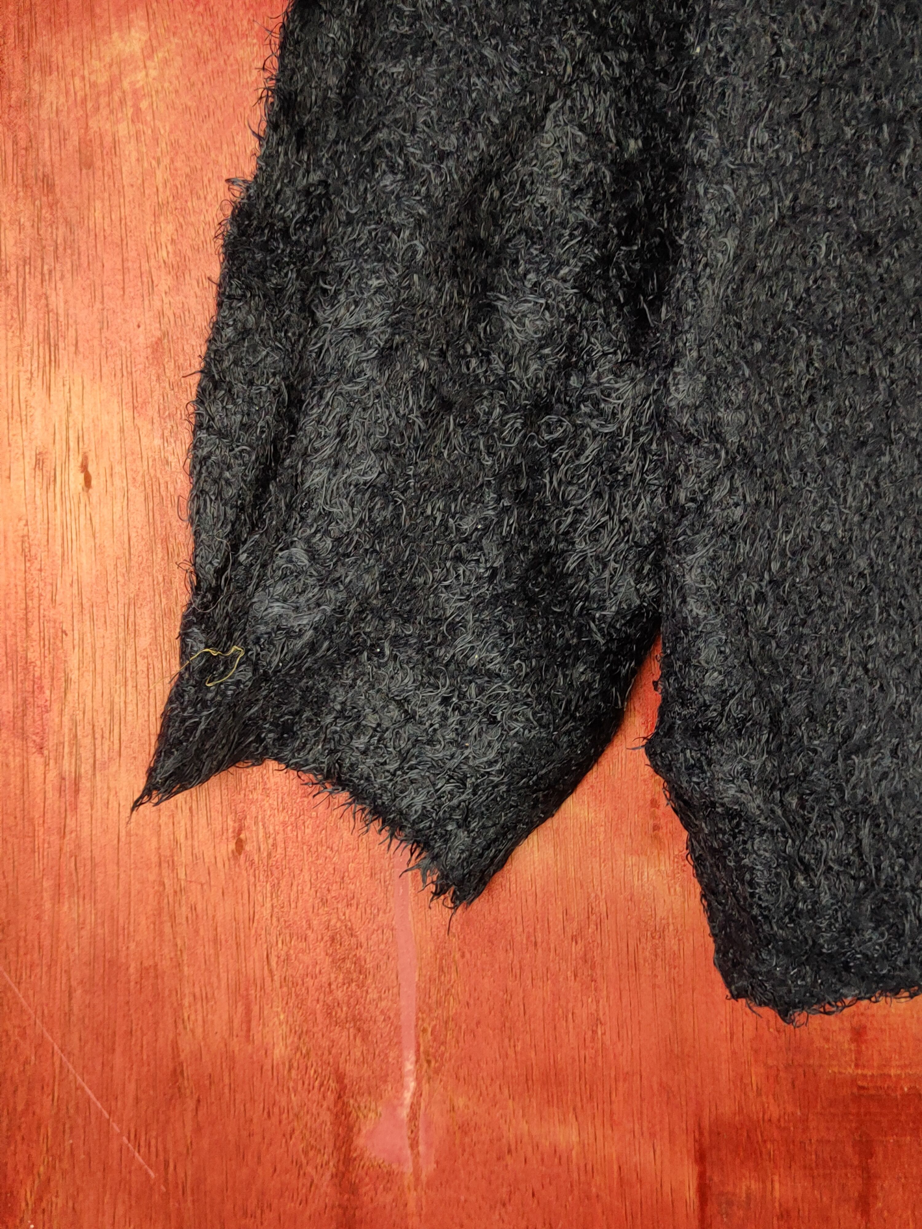 GU GU Navy Shag Shaggy Fur Mohair Knitwear #S2165 Size M / US 6-8 / IT 42-44 - 4 Thumbnail