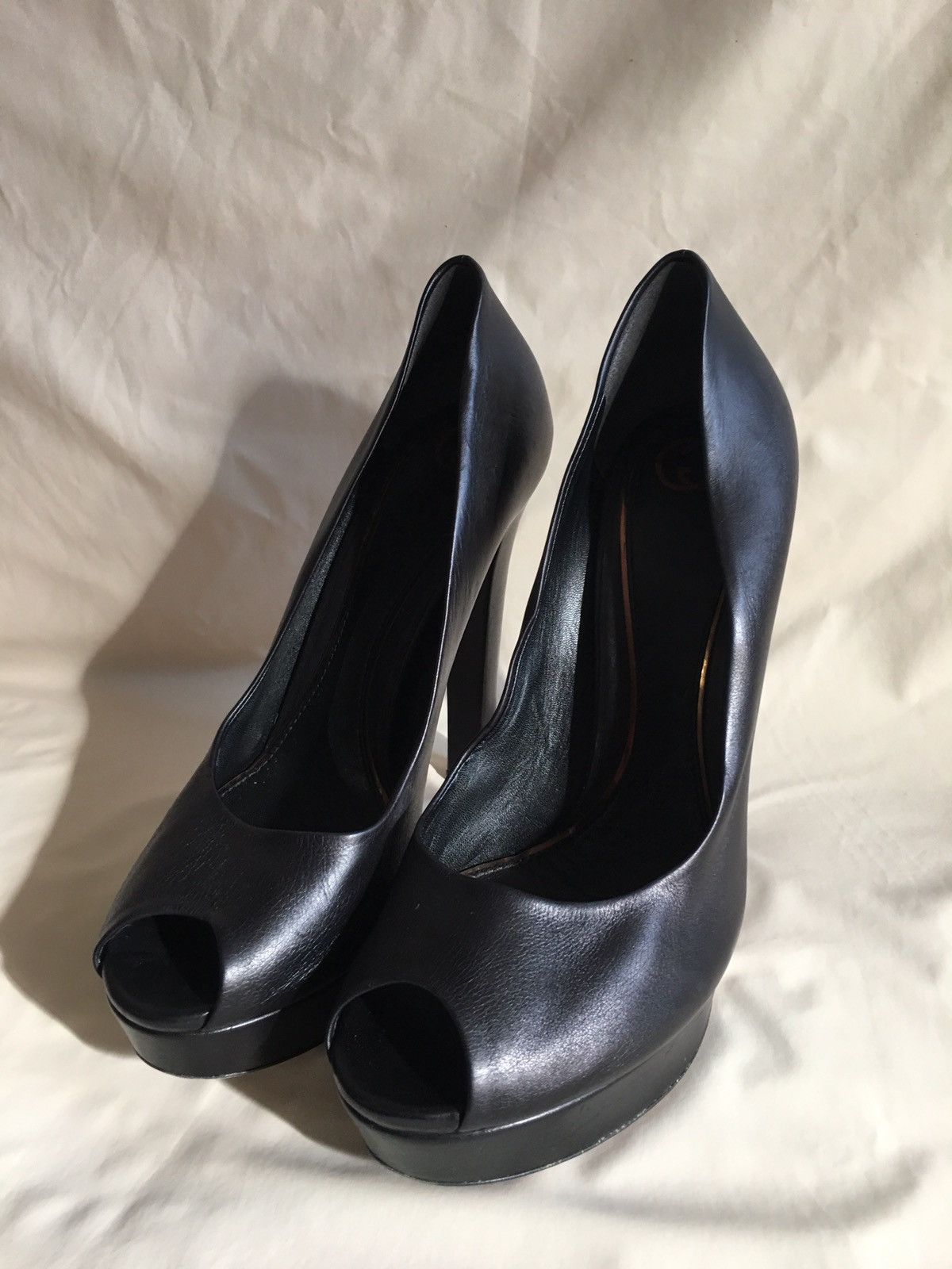 Gucci GUCCI Black Leather Heels Platform Pumps Sandals EU 41 Size US 11 / IT 41 - 5 Thumbnail