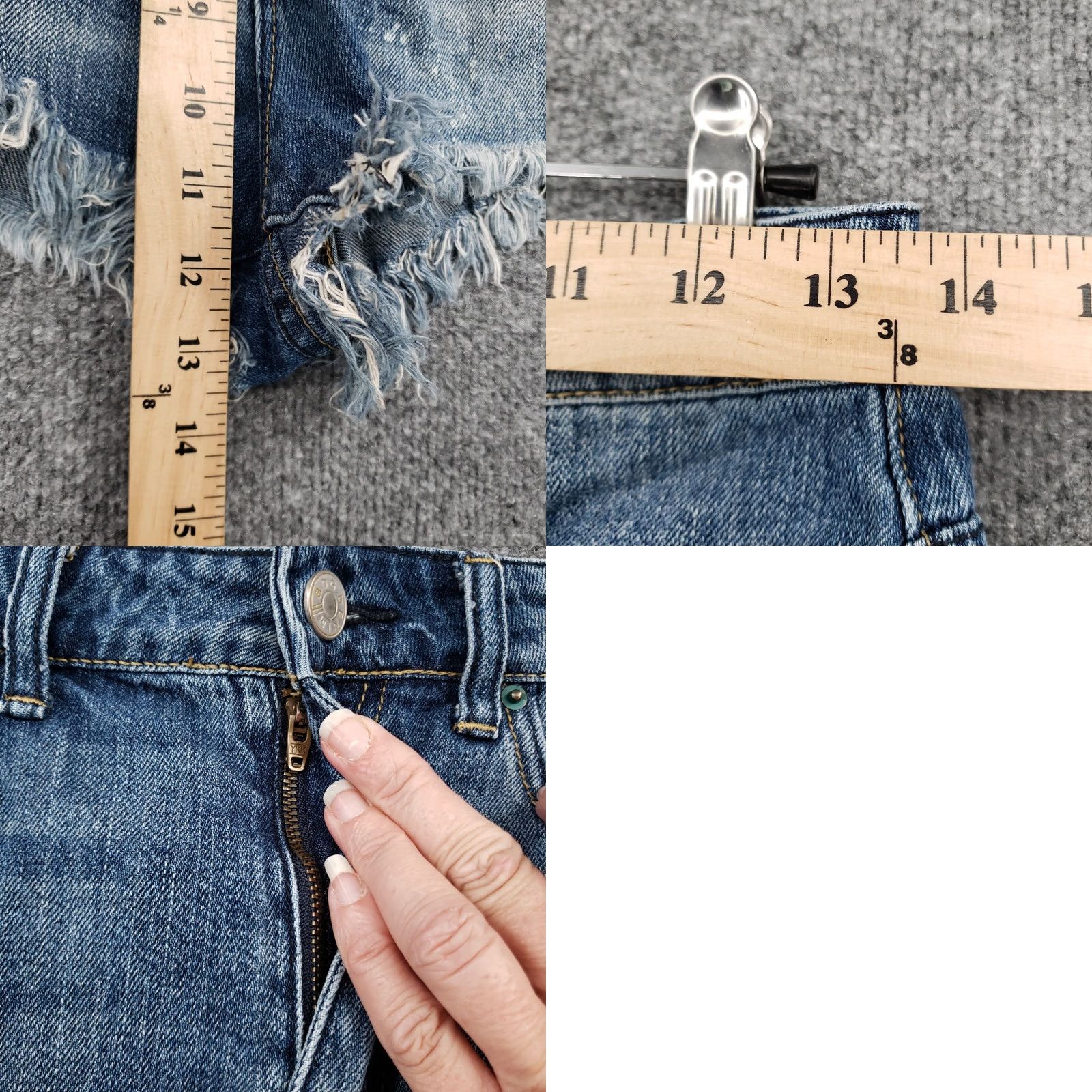 Bdg BDG Shorts Womens 27 Blue High Rise Denim Hot Pants Casual Regular Slim Fit Pockets Stone Wash Logo Button Zipper 90s? Size 27" / US 4 / IT 40 - 8 Thumbnail
