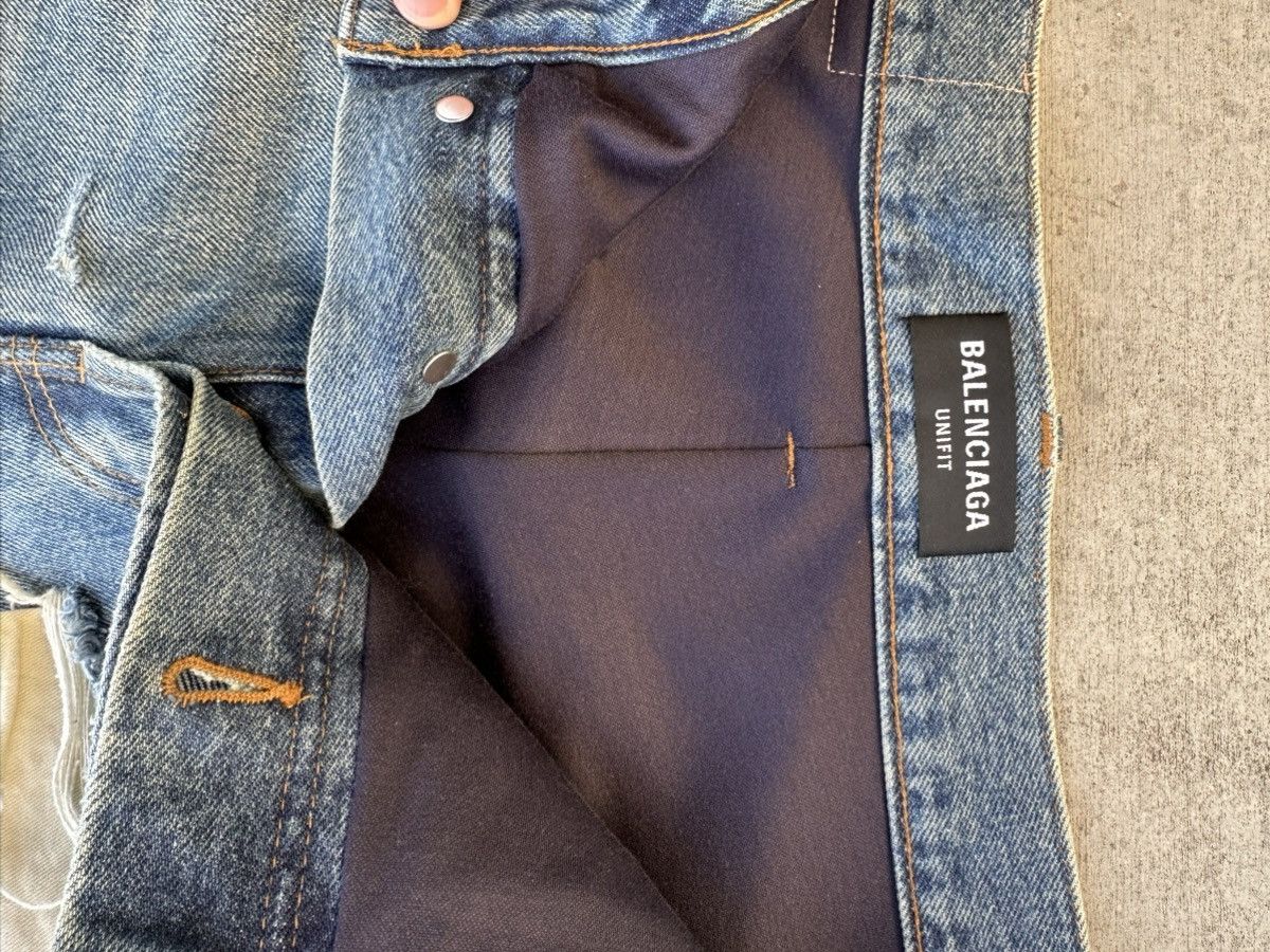 Balenciaga Balenciaga AW21 Ripped Layered Destroyed Baggy Denim Pants Size US 30 / EU 46 - 4 Thumbnail