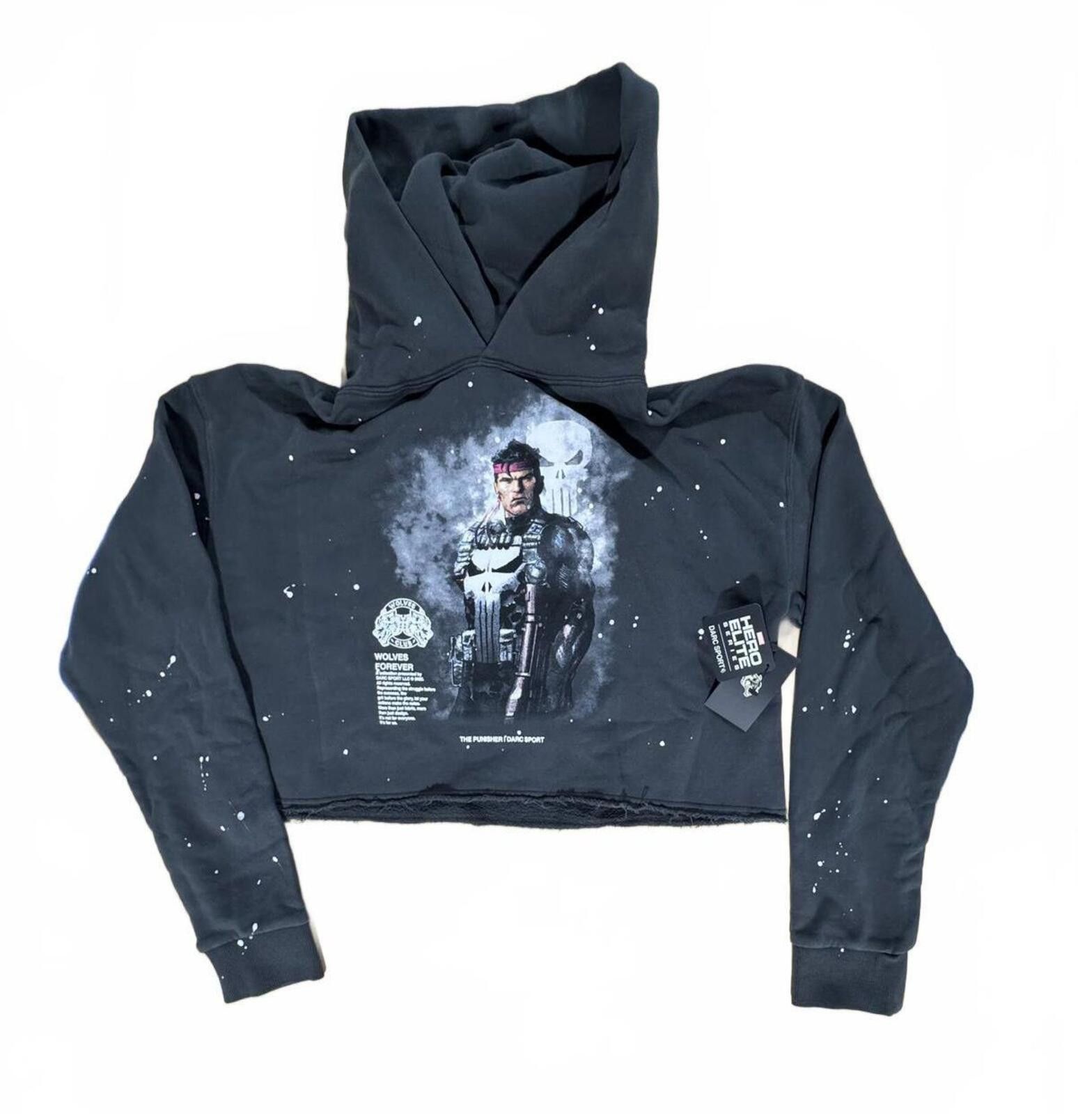 Darc Sport SHE Darc Cropped Black Marvel Punisher Hoodie Size L / US 10 / IT 46 - 1 Thumbnail