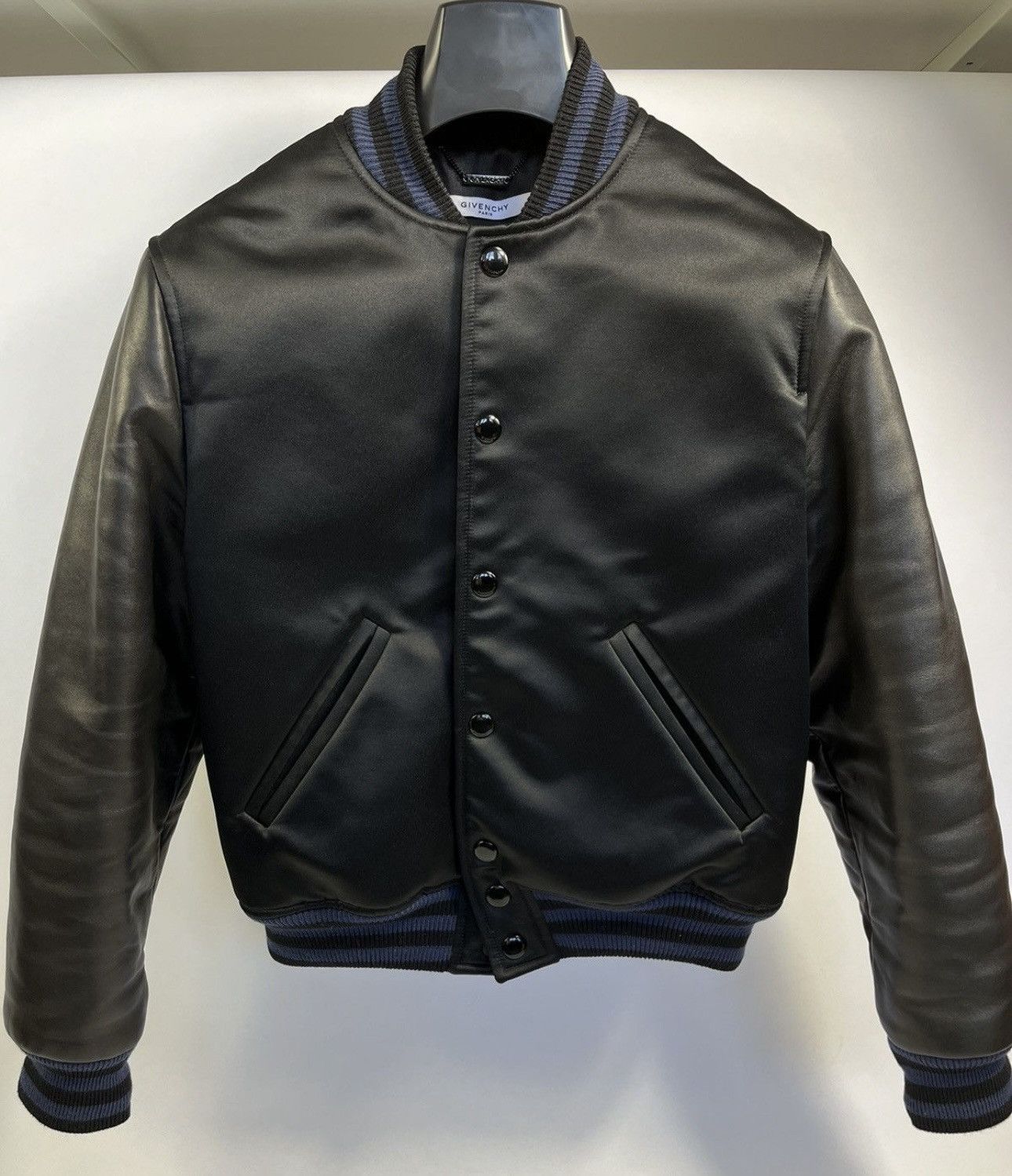 Duchesse Satin & Leather Bomber Jacket