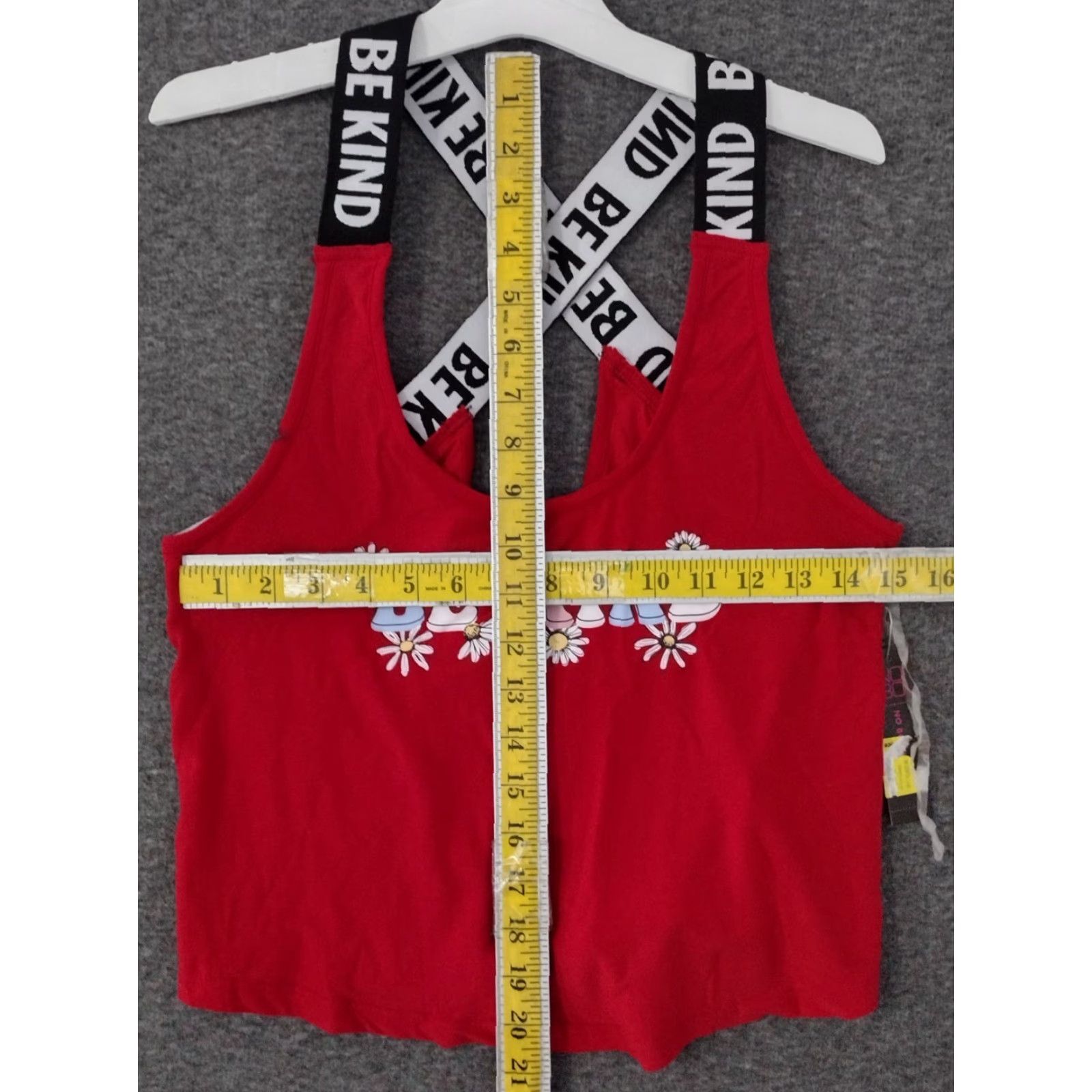 Vintage No Boundaries Juniors Be Kind Strappy Wide Crop Tank Top Red M 7-9 Tank Juniors Be Kind 90s? Size M / US 6-8 / IT 42-44 - 4 Thumbnail