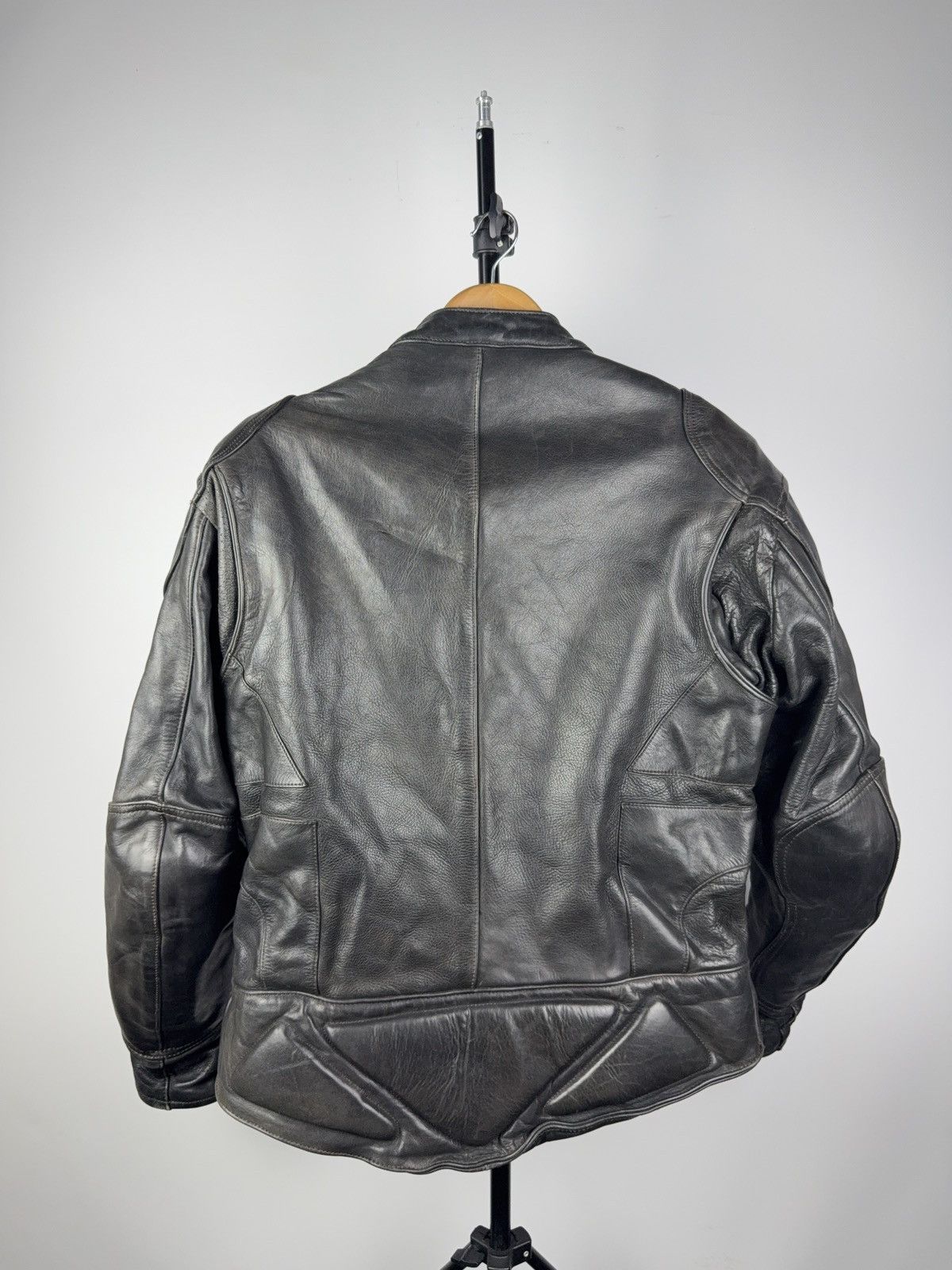 Leather Vntg 00s Heavy Leather Racing MOTO R.S. Bomber Jacket Punk Size US XL / EU 56 / 4 - 13 Thumbnail