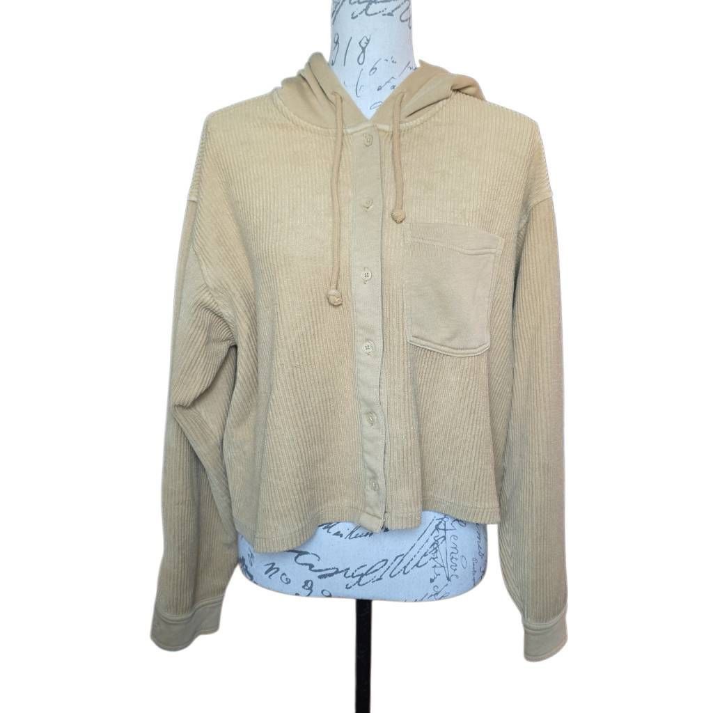 American Eagle Outfitters American Eagle Women's Size Small Goldenrod Yellow Ribbed Bu Size S / US 4 / IT 40 - 1 Thumbnail
