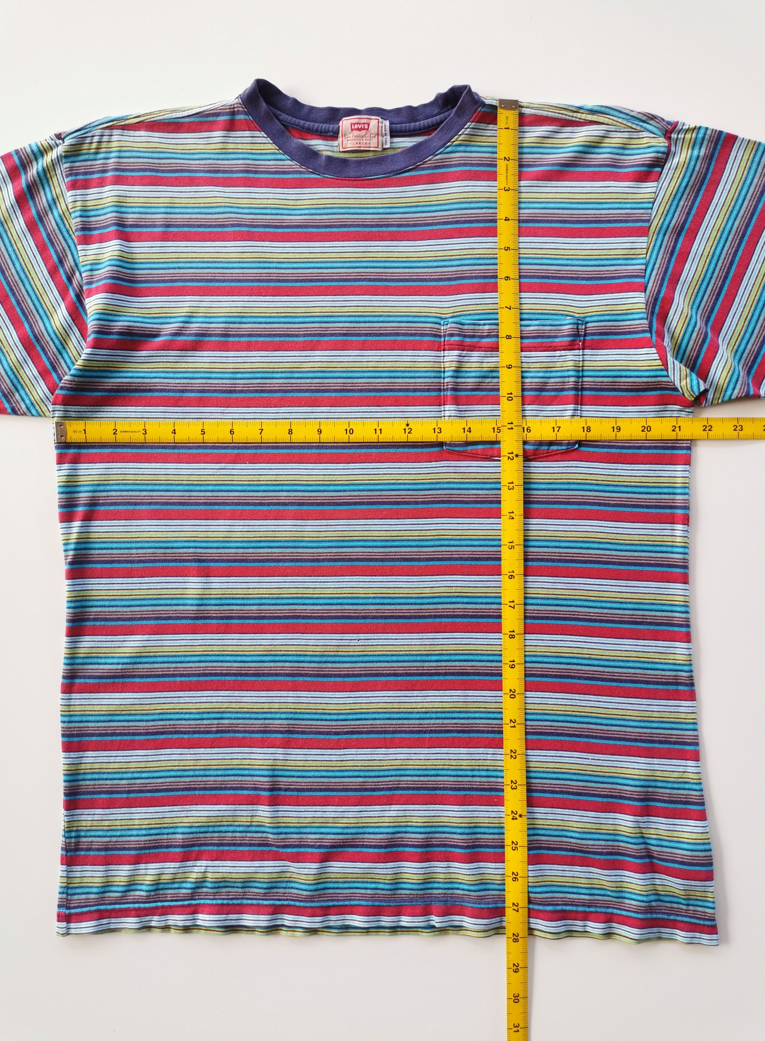Levi's Vintage Levis Rainbow Stripe Pocket Tshirt Size US L / EU 52-54 / 3 - 11 Thumbnail