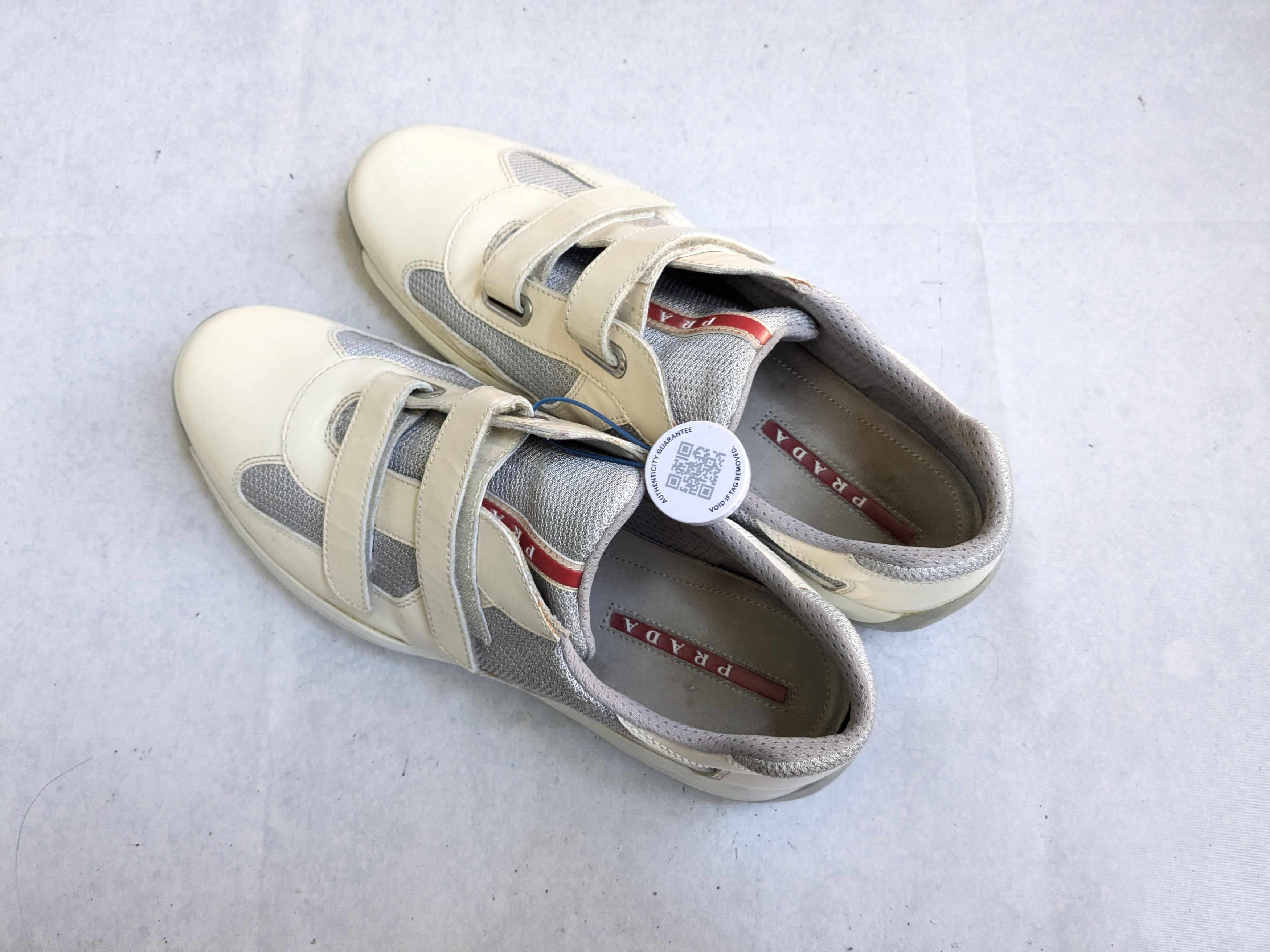 Prada Prada America's Cup Sneakers Off White Patent Leather 11 Size US 11 / IT 41 - 13 Thumbnail