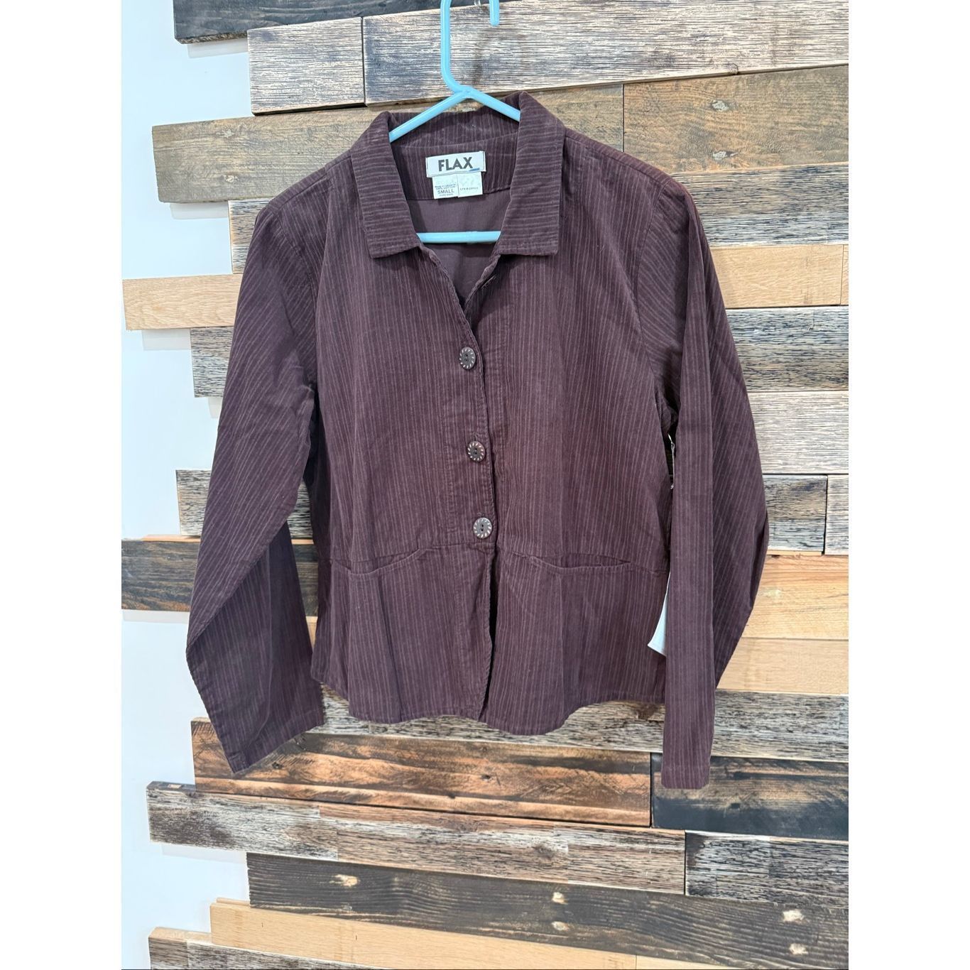 FLAX Flax Corduroy Button Up Blazer Jacket Womens Brown sz Small S Size S / US 4 / IT 40 - 2 Thumbnail