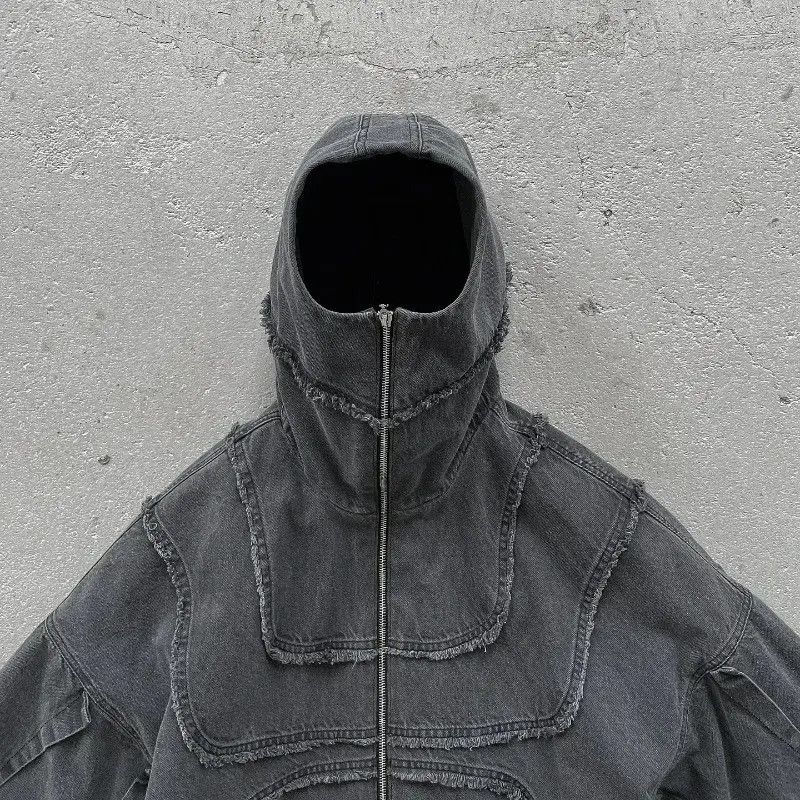 Japanese Brand Vintage Y2K Distressed Zip Up Hoodie Size US XL / EU 56 / 4 - 2 Thumbnail
