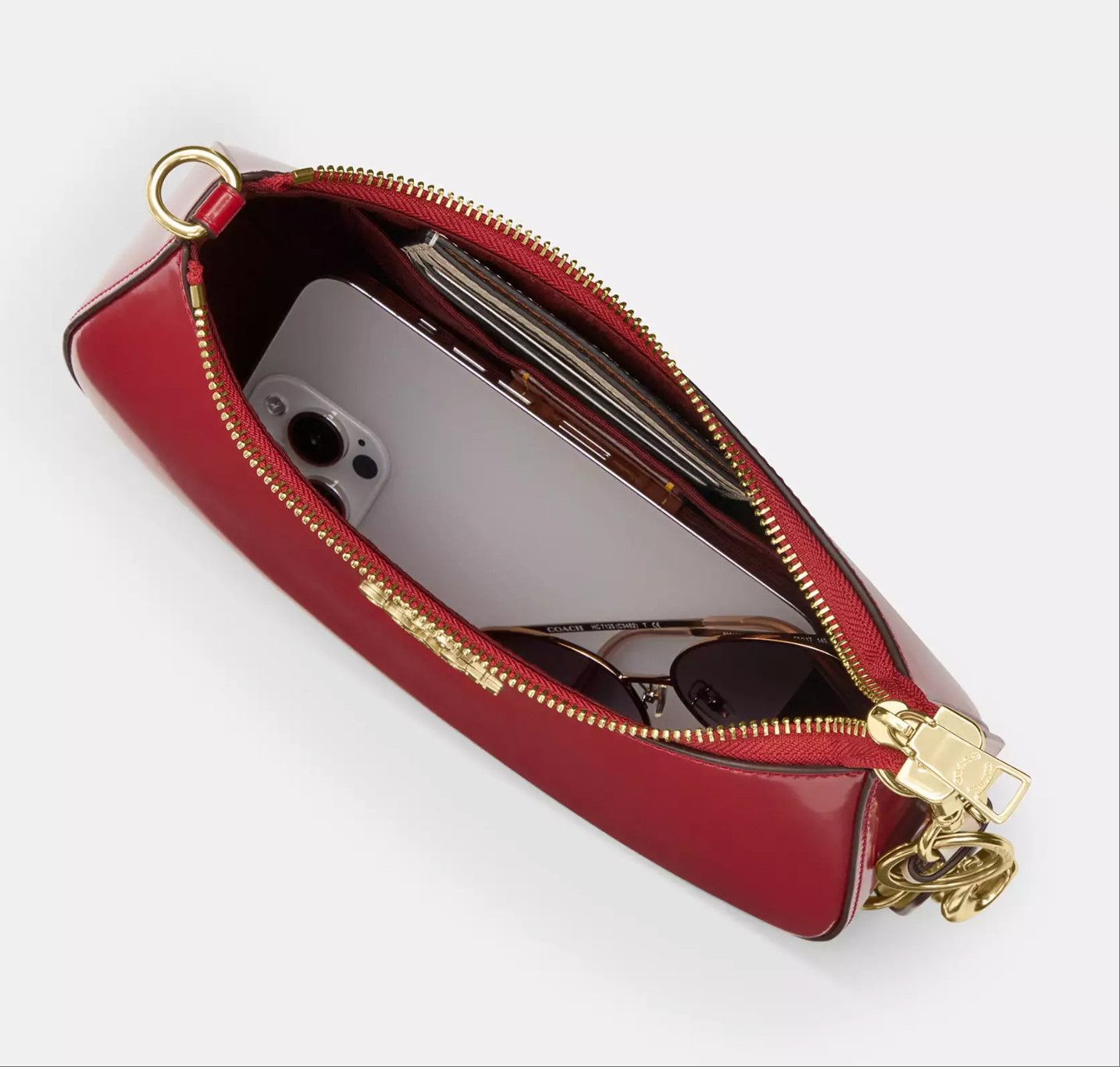 Coach NWT Coach CV938 Teri Shoulder Bag Gold/Ruby Size ONE SIZE - 11 Thumbnail
