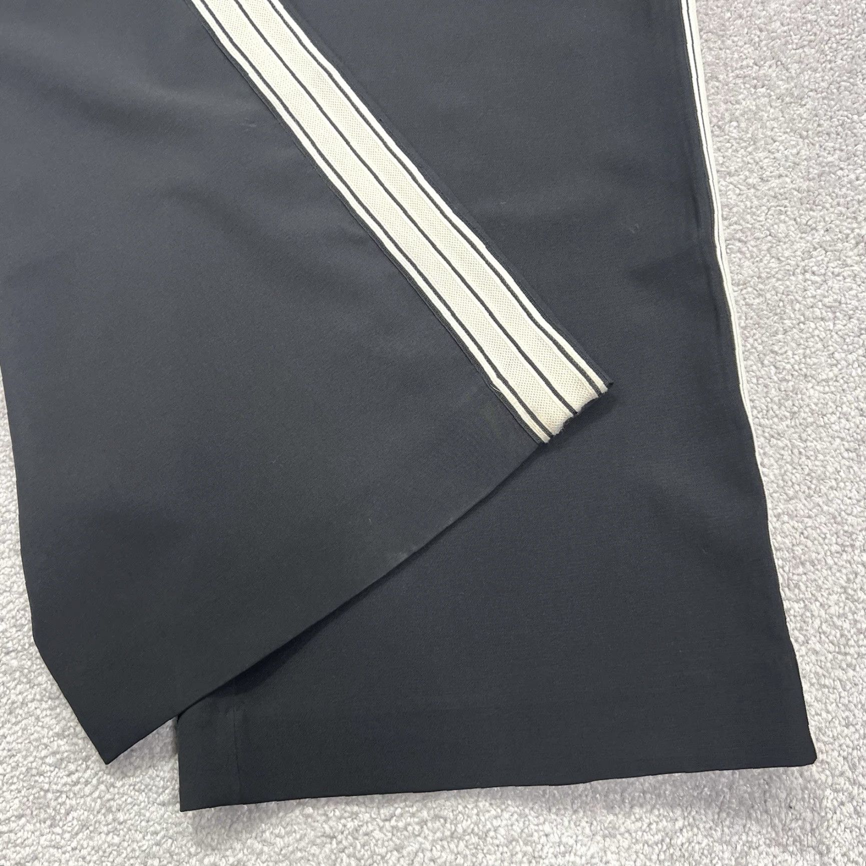 Vintage Bishop + Young Black White Stripe Pull On Wide Leg Tuxedo Trouser Pant Large Careerwear Office Pants Size 36" / US 14 / IT 50 - 3 Thumbnail