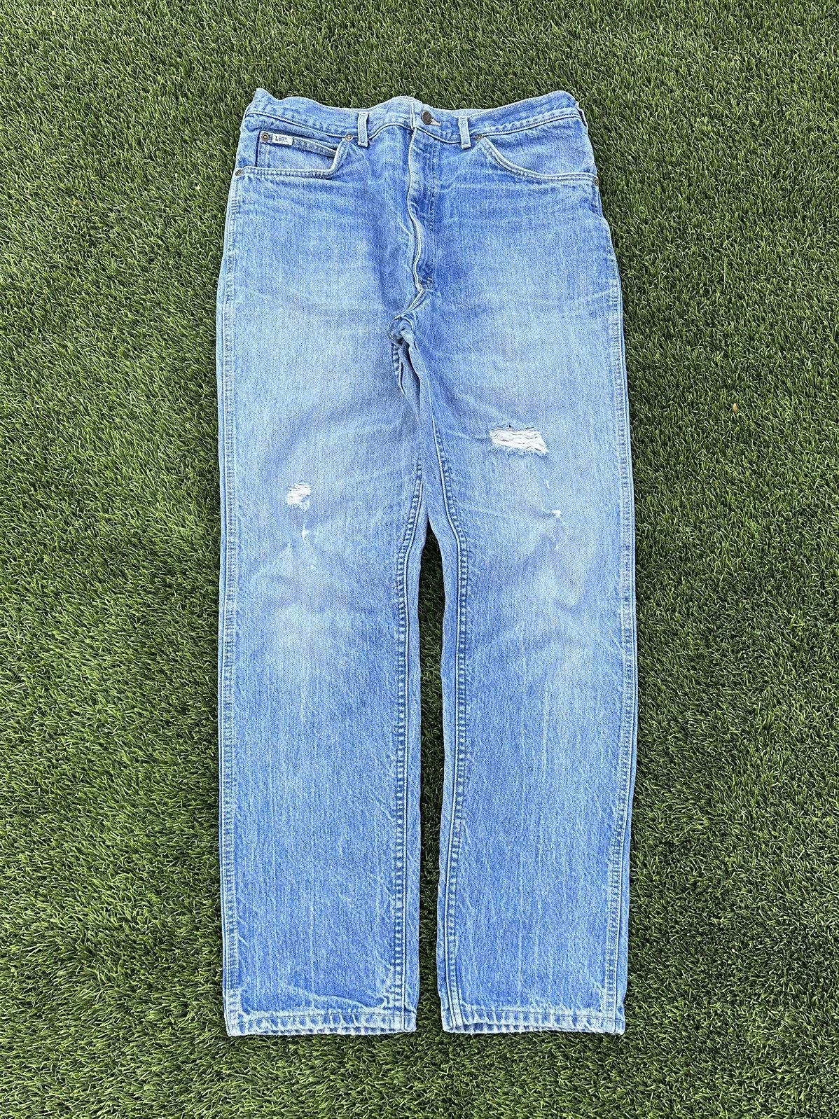 Lee Vintage 80s made in USA Lee light-wash jeans Size US 38 / EU 54 - 1 Thumbnail