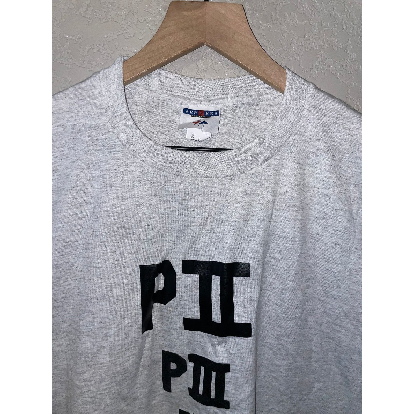 Jerzees Vintage Pi Math Shirt Jerzees Pi PII p3 Gray Tee VTG 90s XL Size US XL / EU 56 / 4 - 3 Thumbnail