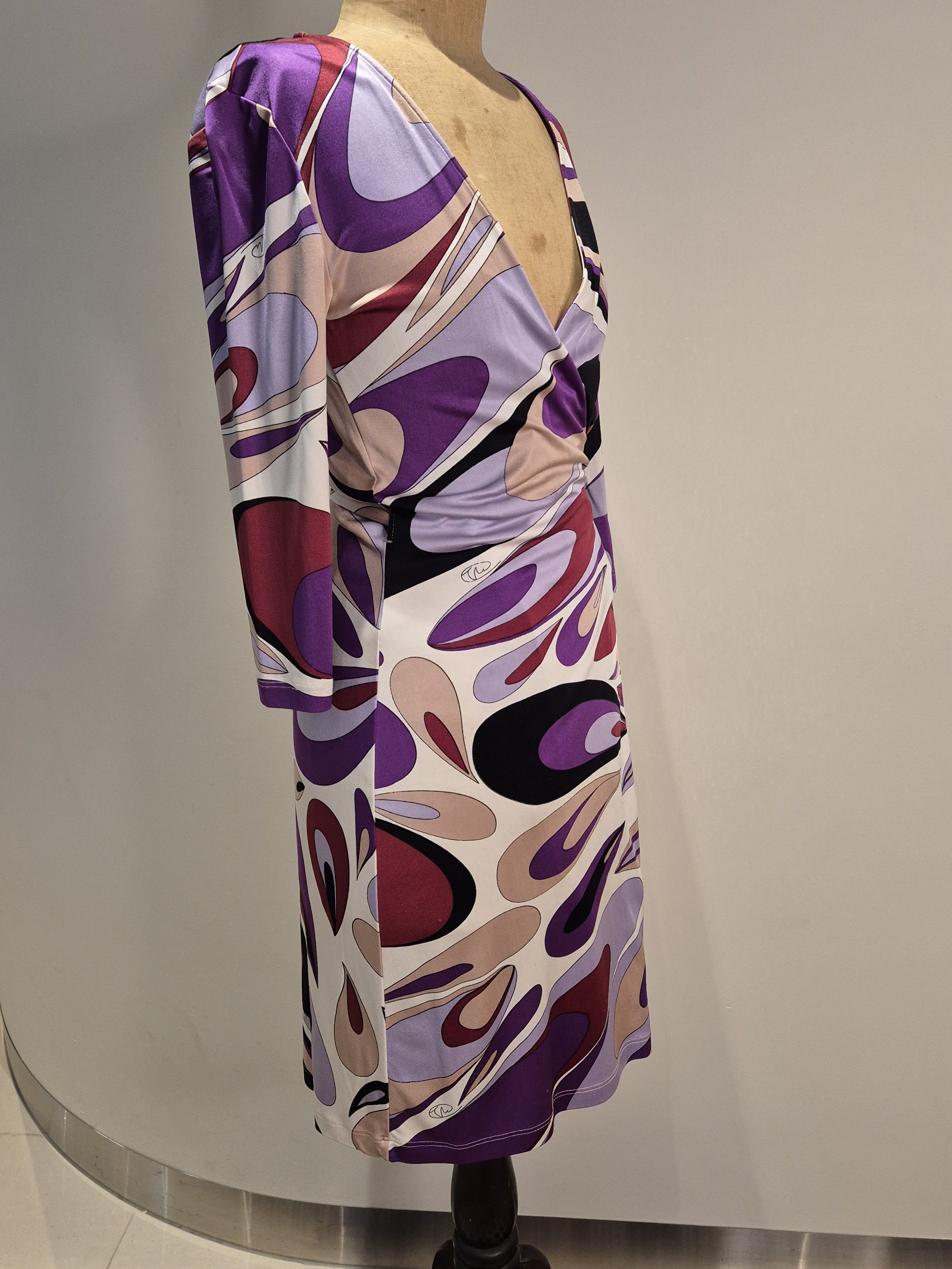 Designer Flora Kung NYC knitted silk print wrap dress Size S / US 4 / IT 40 - 3 Thumbnail