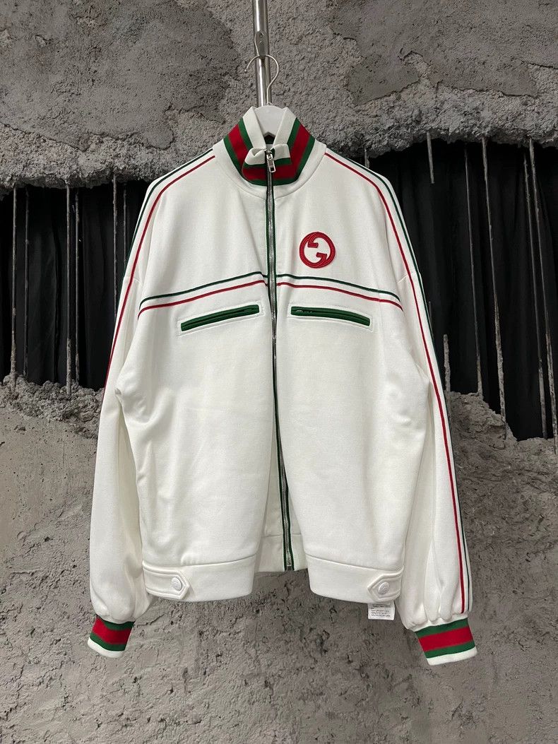 Gucci Gucci Red and green striped double-ring logo jacket 2502-Ne Size US L / EU 52-54 / 3 - 1 Thumbnail