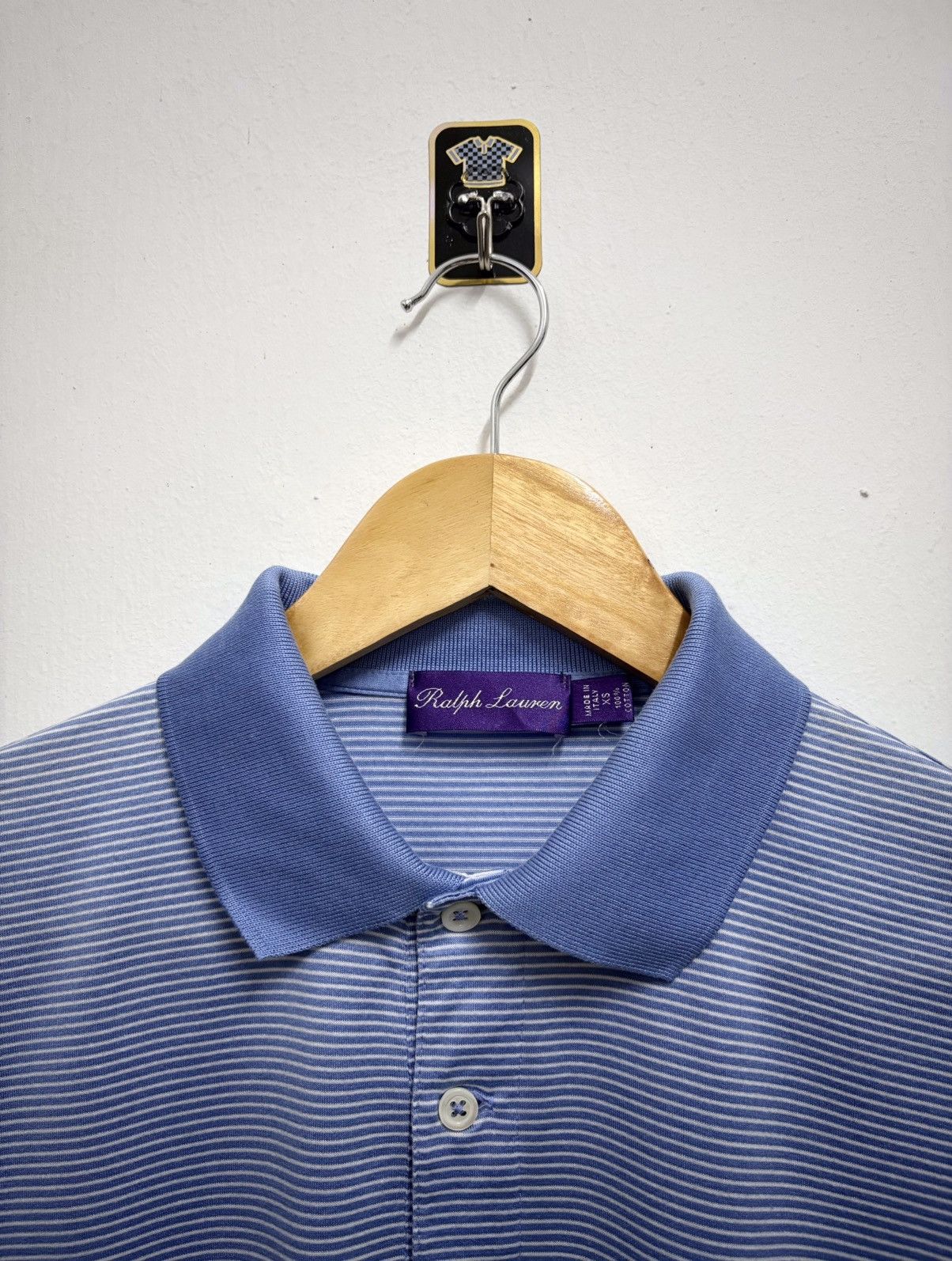 Ralph Lauren Purple Label Ralph Lauren Purple Label Stripe Soft Blue Polo Shirt Size US M / EU 48-50 / 2 - 8 Thumbnail