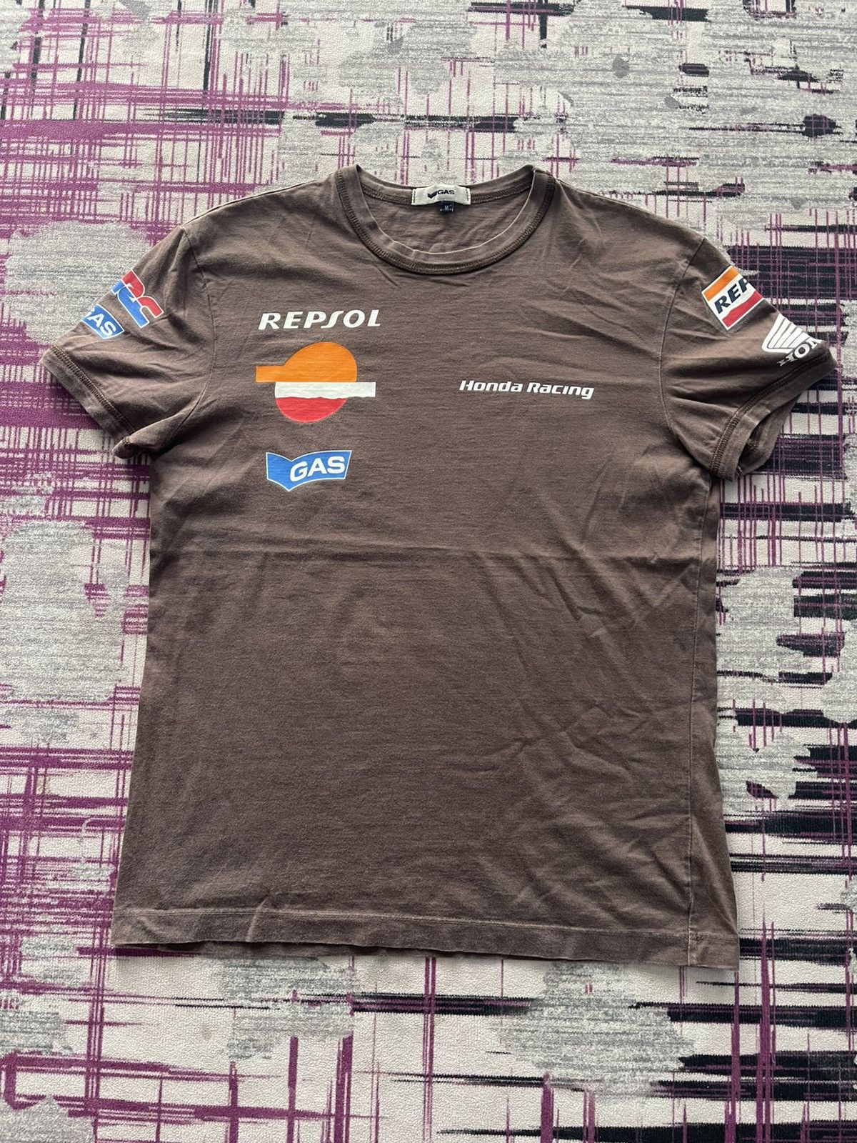 GAS VINTAGE GAS REPSOL HONDA RACING SPELL OUT VERY RARE Size M / US 6-8 / IT 42-44 - 2 Thumbnail