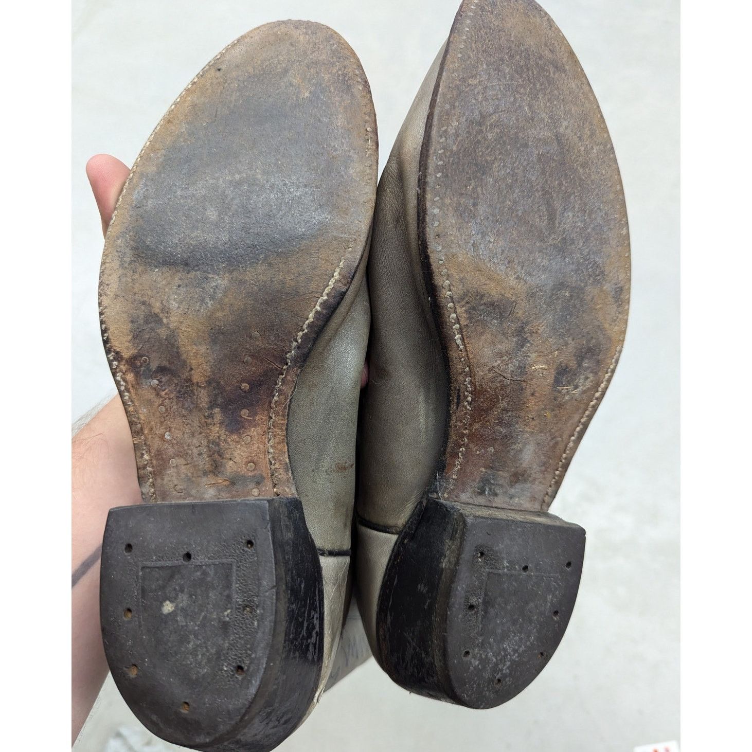 Vintage × Western Mountaineering Vintage Double H Grey/Green Cow Boy Boots Size US 8 / EU 41 - 3 Thumbnail