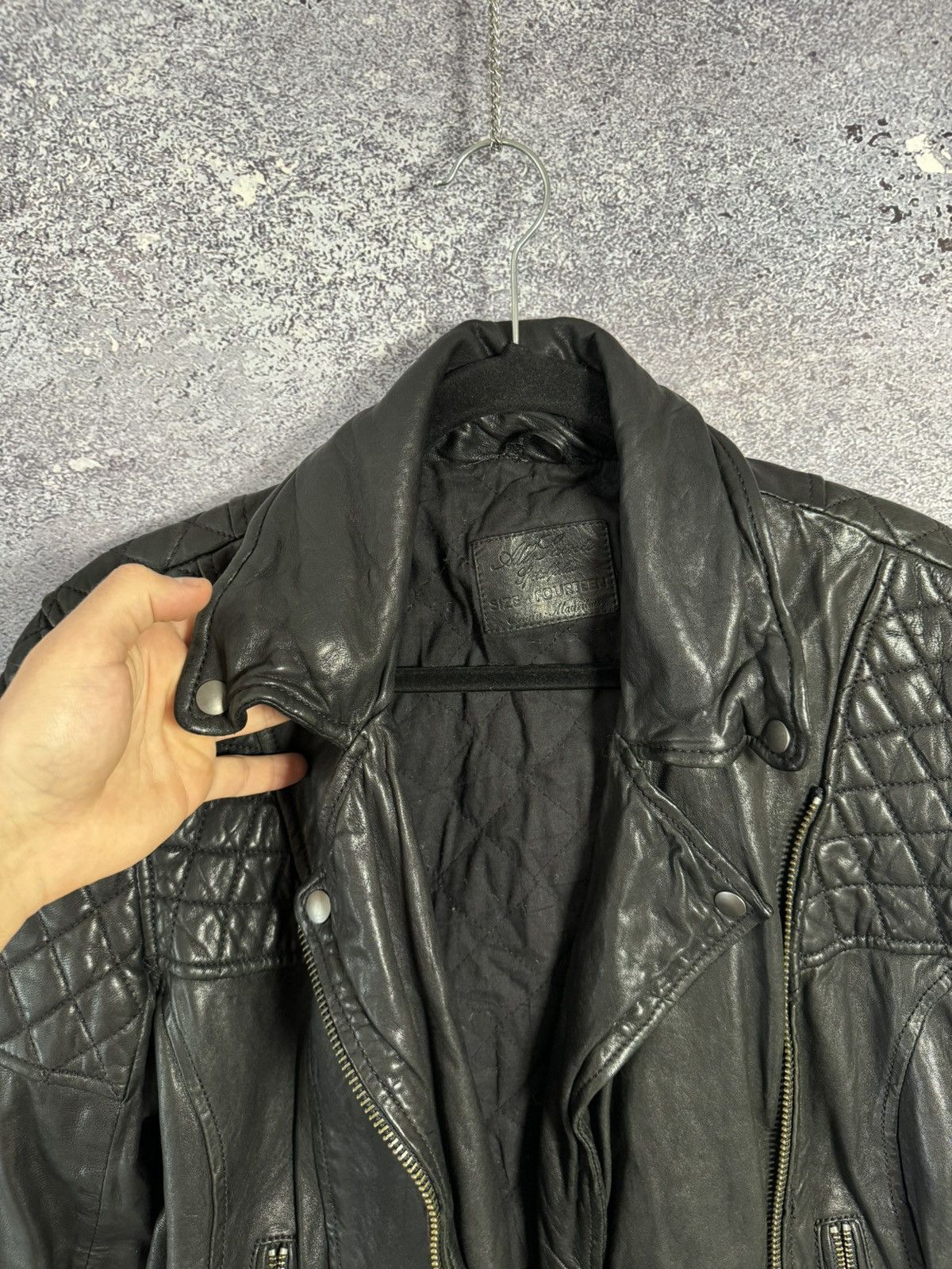 Allsaints All Saints Leather Jacket Women’s Uk 14 Black Lamb Papin Size L / US 10 / IT 46 - 22 Thumbnail