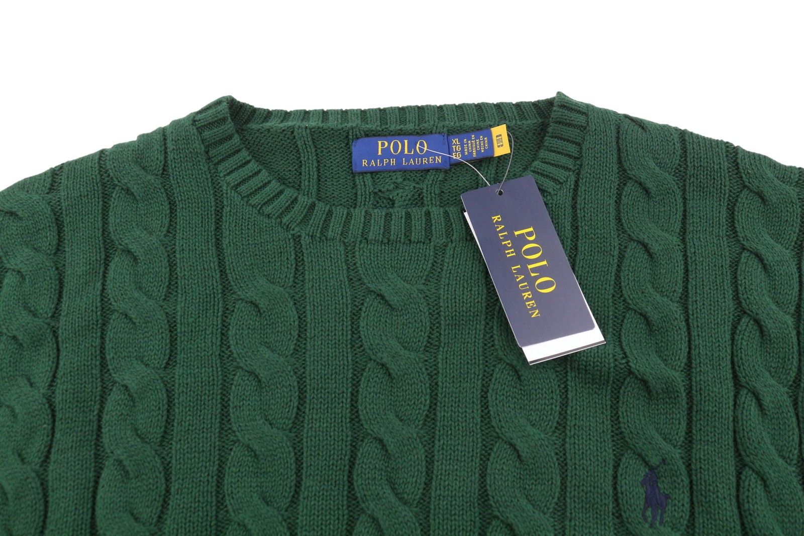 Ralph Lauren GREEN XL Cable Knit Pullover Jumper 86927 Size US XL / EU 56 / 4 - 4 Thumbnail