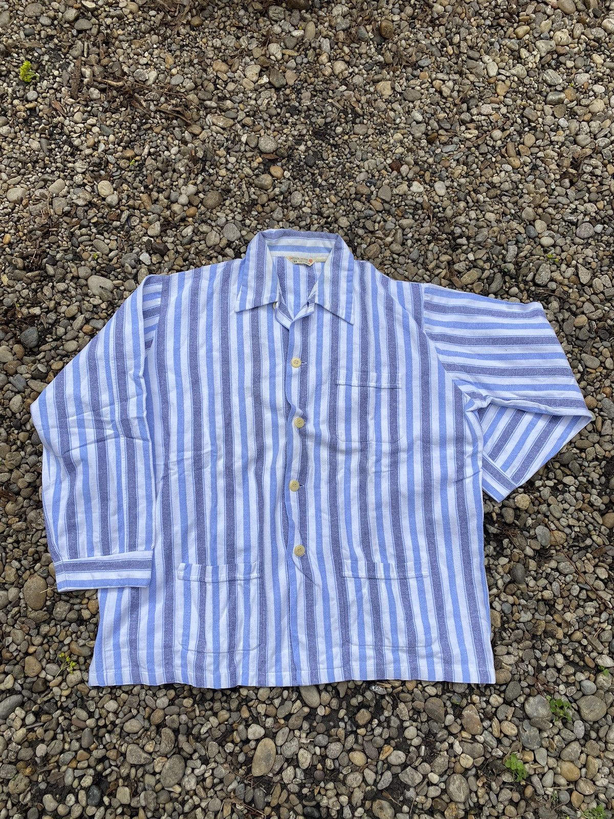 Derek Rose × Vintage Vintage 70s Derek Rose Dense Work Shirt Size US XL / EU 56 / 4 - 1 Thumbnail