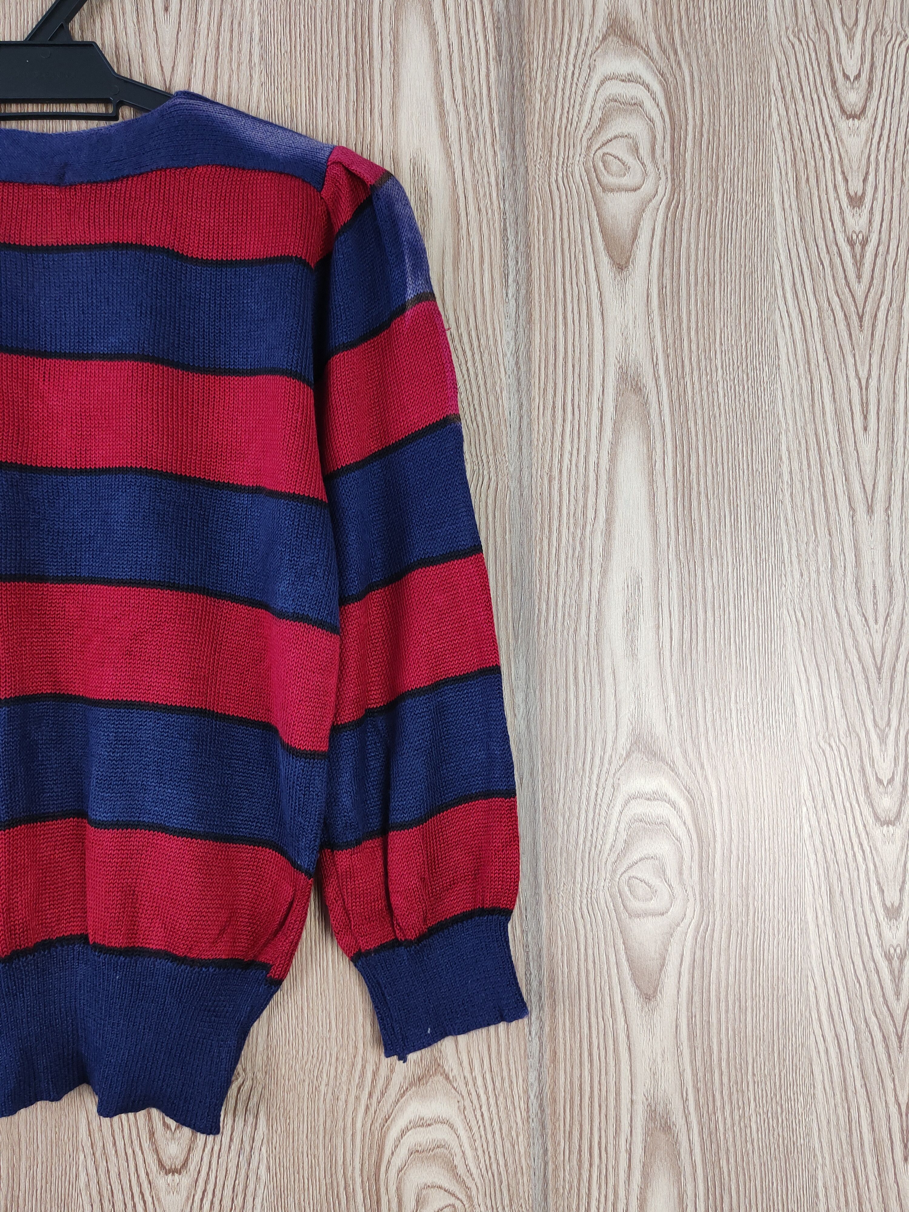 Homespun Knitwear × Solid and Striped × Vintage Smilly Navy Red Stripe Knitwear cardigan like cobain #W816 Size M / US 6-8 / IT 42-44 - 9 Thumbnail