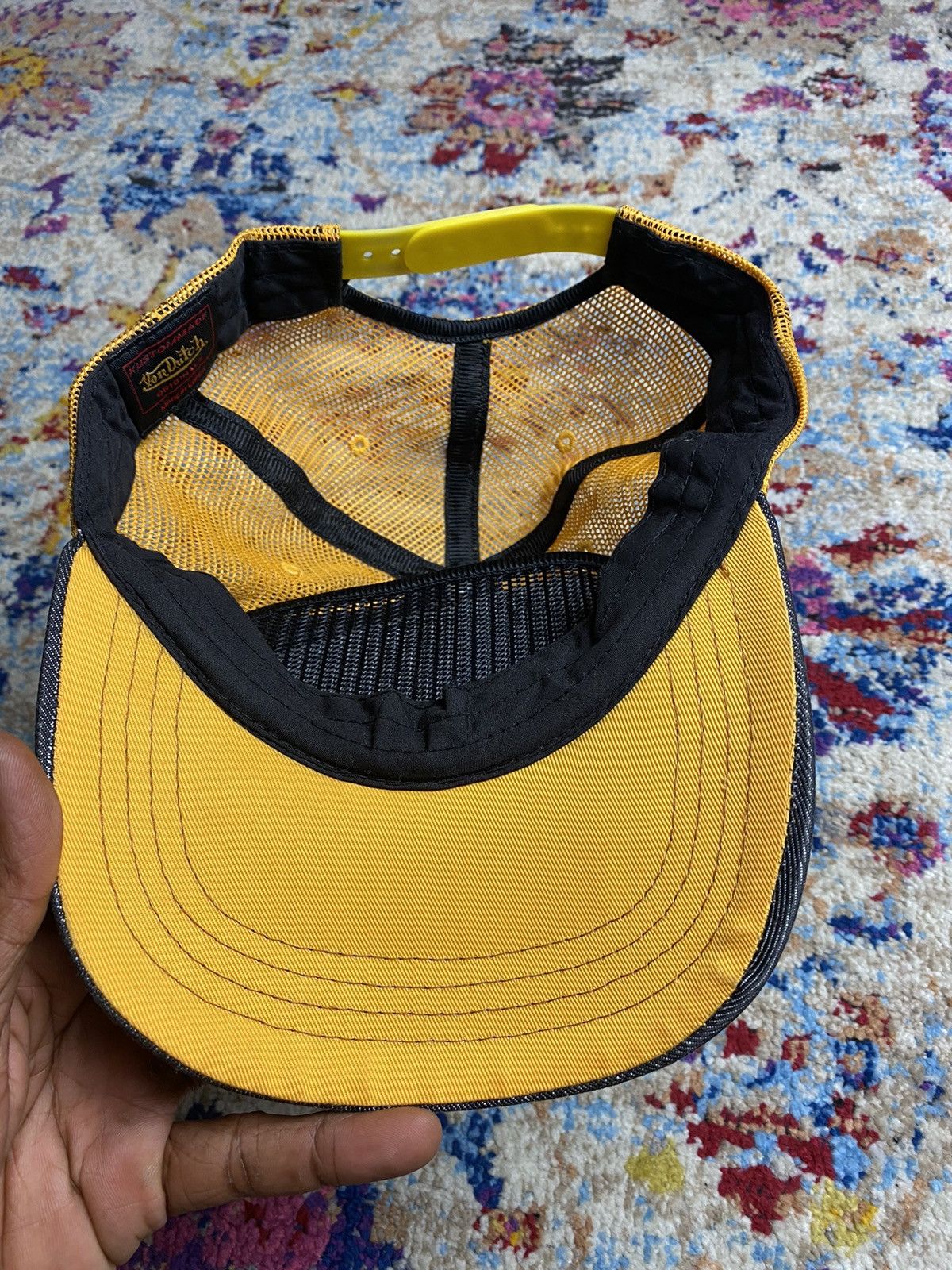Vintage × Von Dutch Classic Von Dutch Denim/Yellow Kustommade Originals Snapback Size ONE SIZE - 4 Thumbnail