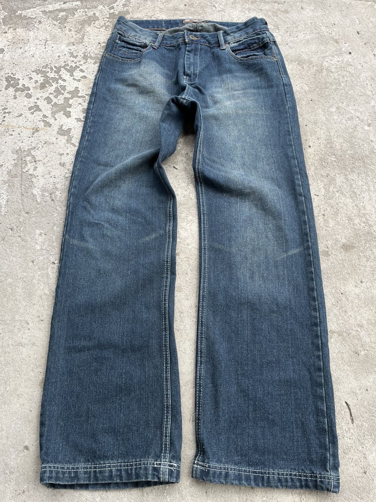 20471120 × If Six Was Nine × Le Grande Bleu (L.G.B.) Vintage Faded Distressed Denim Jeans like Junya Watanabe Y2K Size US 32 / EU 48 - 2 Thumbnail