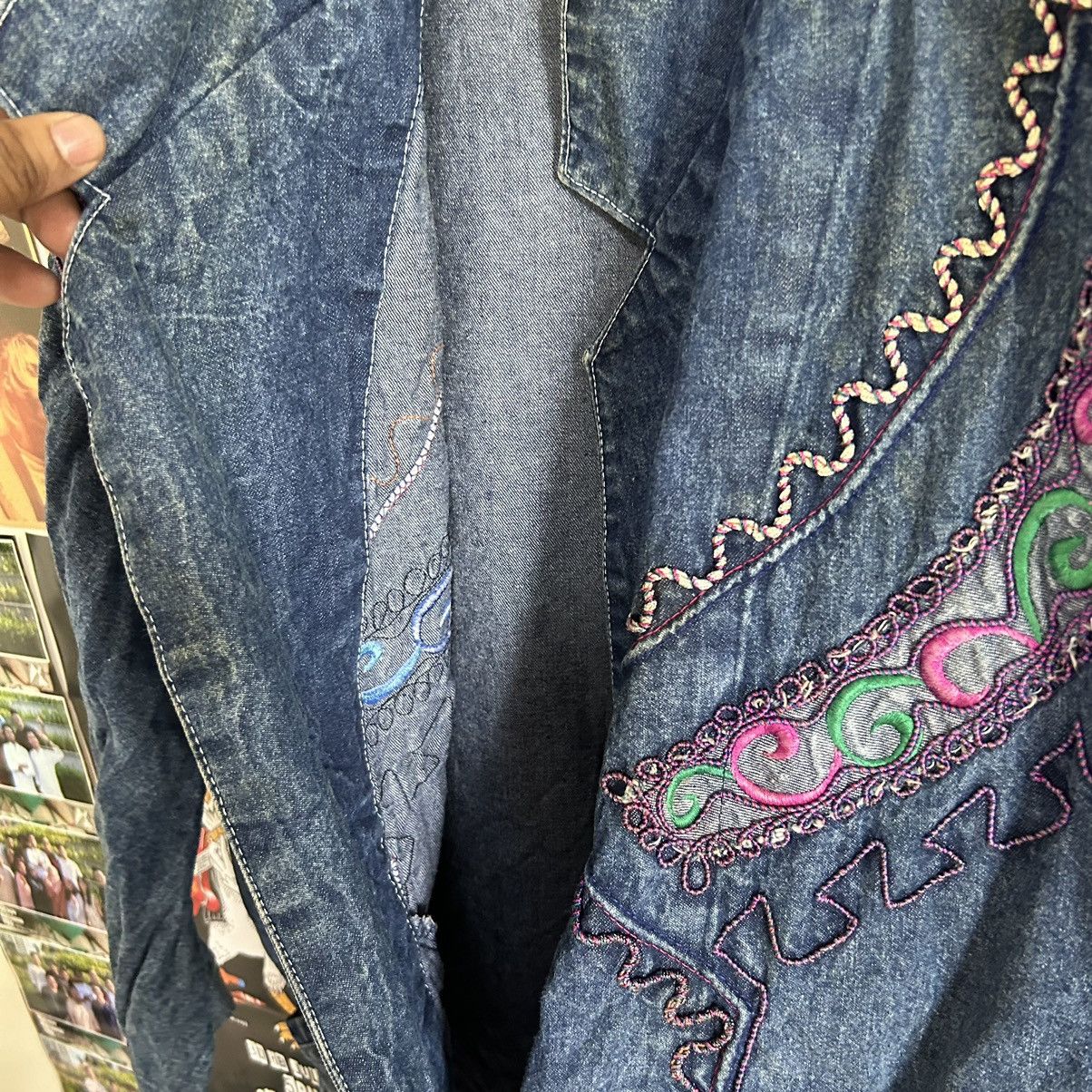 Vintage Vintage Cherry Seven 80s Oversize Embroidery Denim Jacket Size XL / US 12-14 / IT 48-50 - 8 Thumbnail