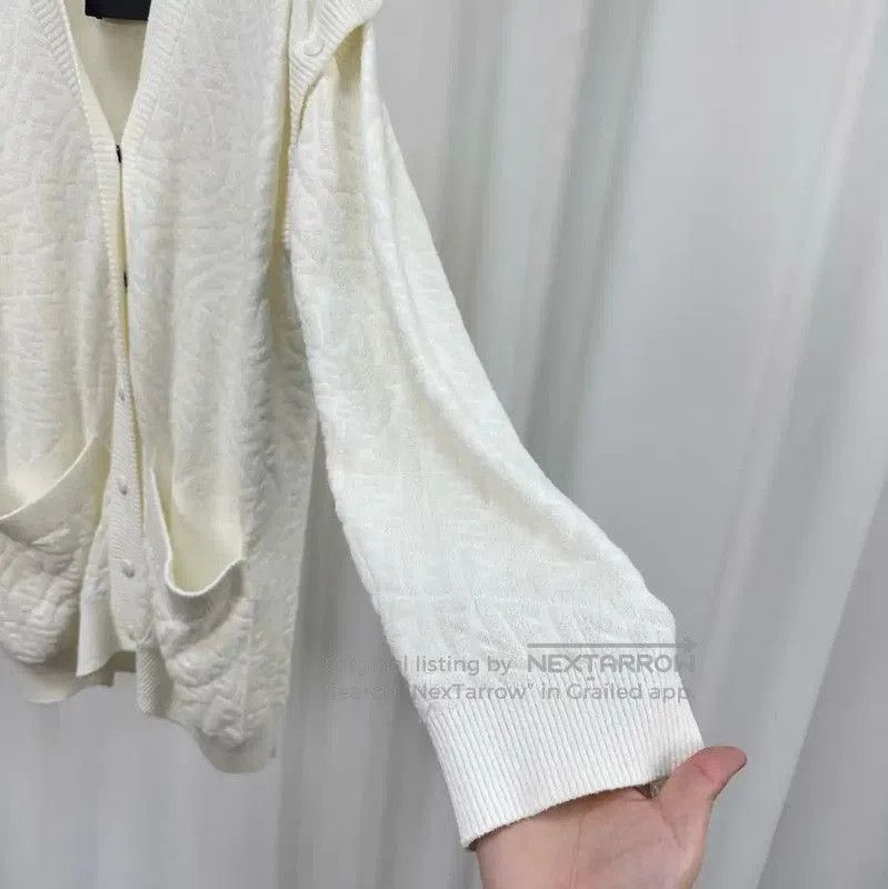 Fendi Fendi Men's White Cotton Blend Cardigan . Size US S / EU 44-46 / 1 - 4 Thumbnail