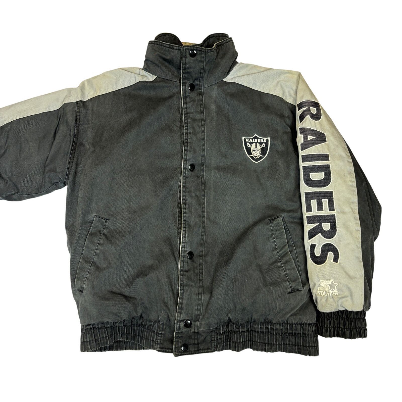 Starter Vintage Starter Raiders Cotton Jacket Mens Medium Distressed Size US M / EU 48-50 / 2 - 1 Thumbnail