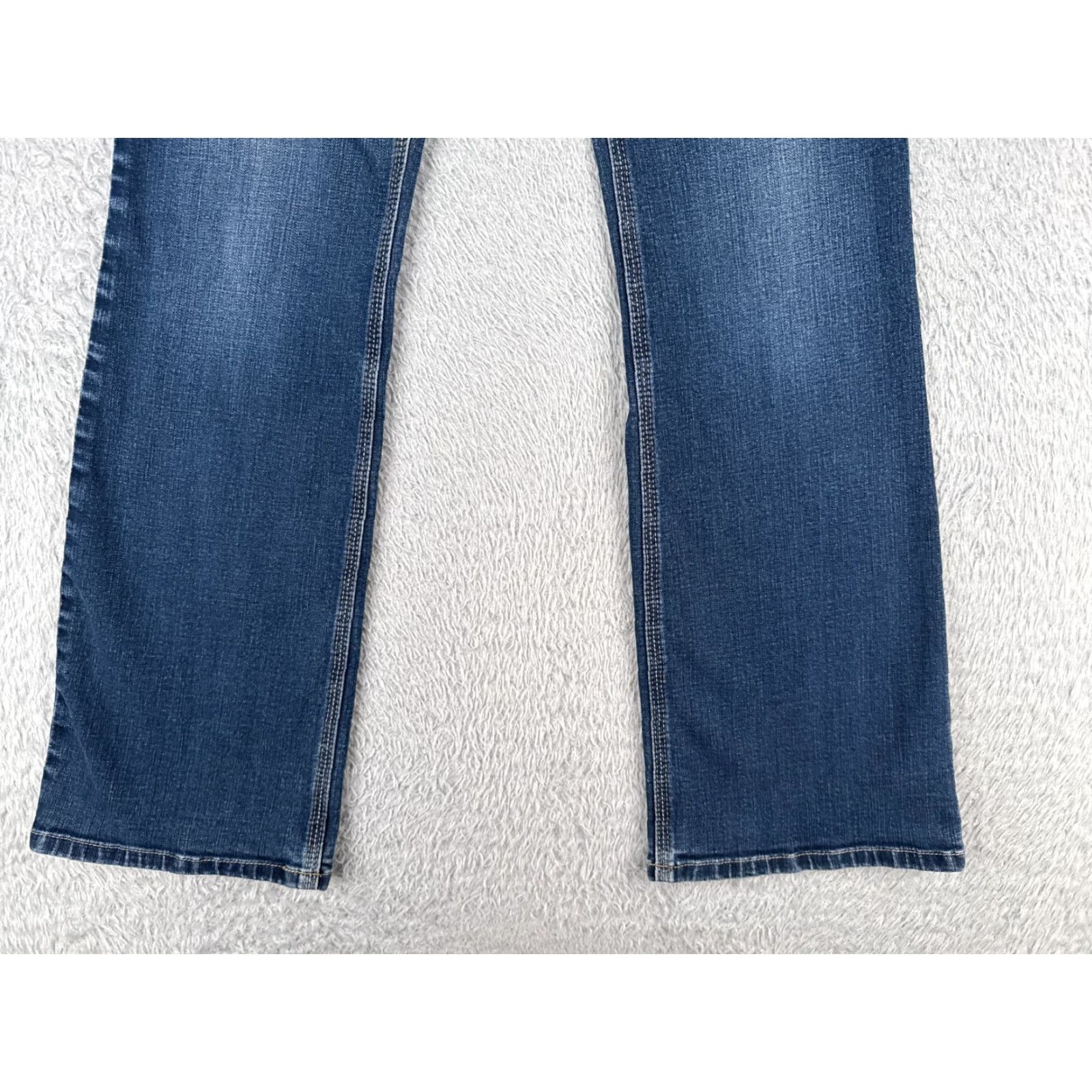 Vintage Chicos Jeans Women Bootcut Jeans 00 Blue Cotton Blend Denim Low Rise 28x30 5-Pocket Designer American Classic Logo Embroidered Slim Size 24" / US 00 / IT 34 - 2 Thumbnail