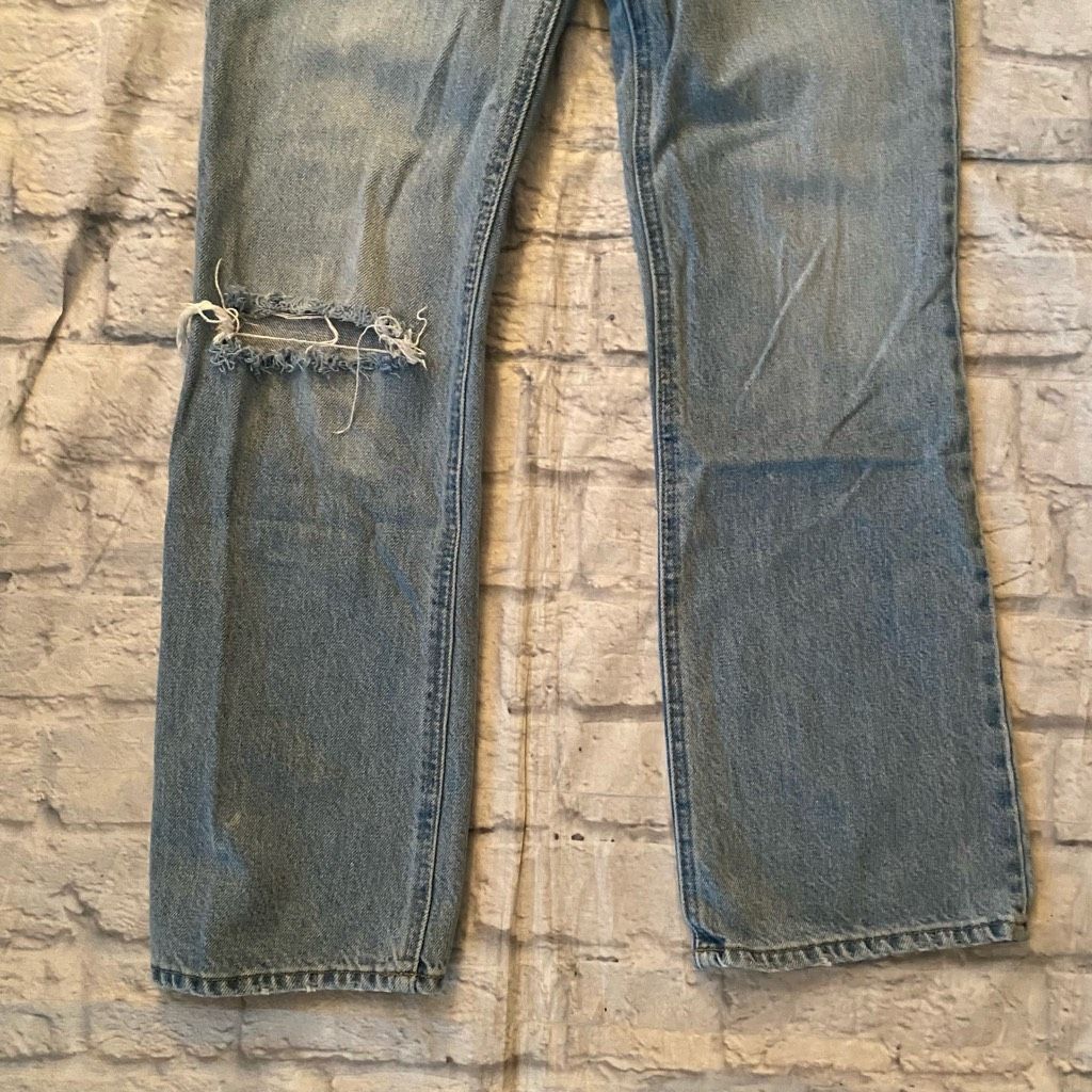H&M H&M women 4 100% cotton button fly ripped blue jeans Size 27" / US 4 / IT 40 - 2 Thumbnail