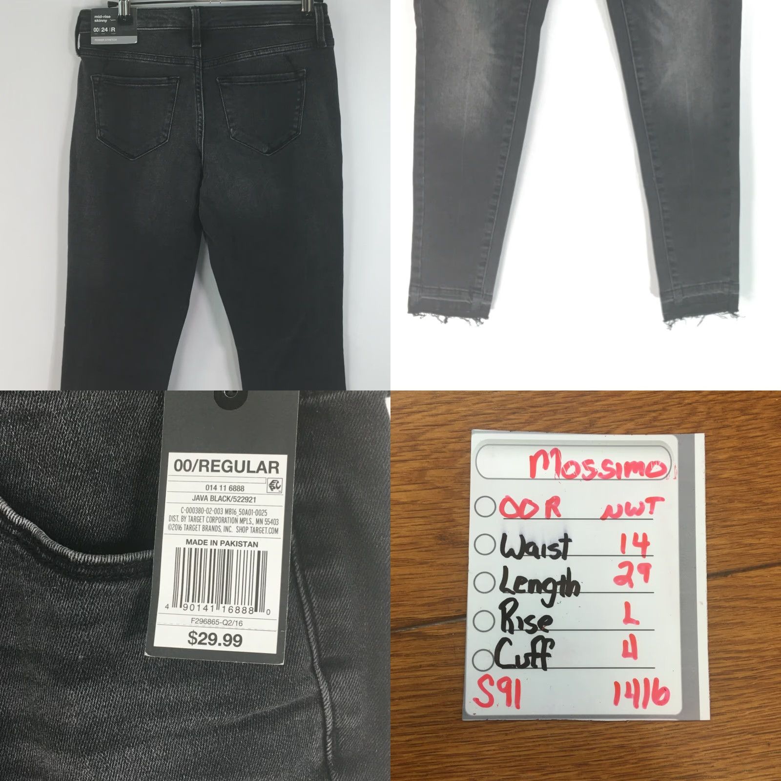 Mossimo Mossimo Womens Casual Skinny Fit Stretch Denim Blue Jeans Size 00R 24 Size 24" / US 00 / IT 34 - 8 Thumbnail