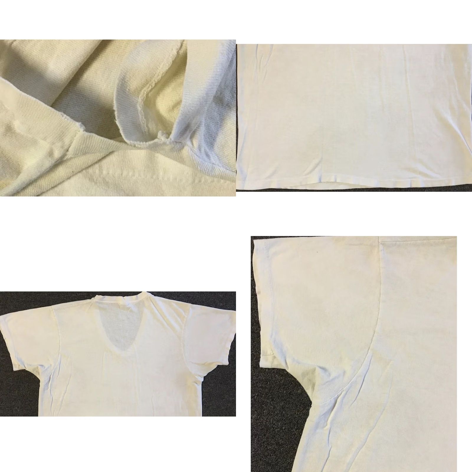 Hanes VINTAGE Hanes T-Shirt M White 90s Distressed V-Neck Shirt Men Grunge Biker Punk Surf Skate PE 80s Hanes Single Stitch Size US M / EU 48-50 / 2 - 8 Thumbnail