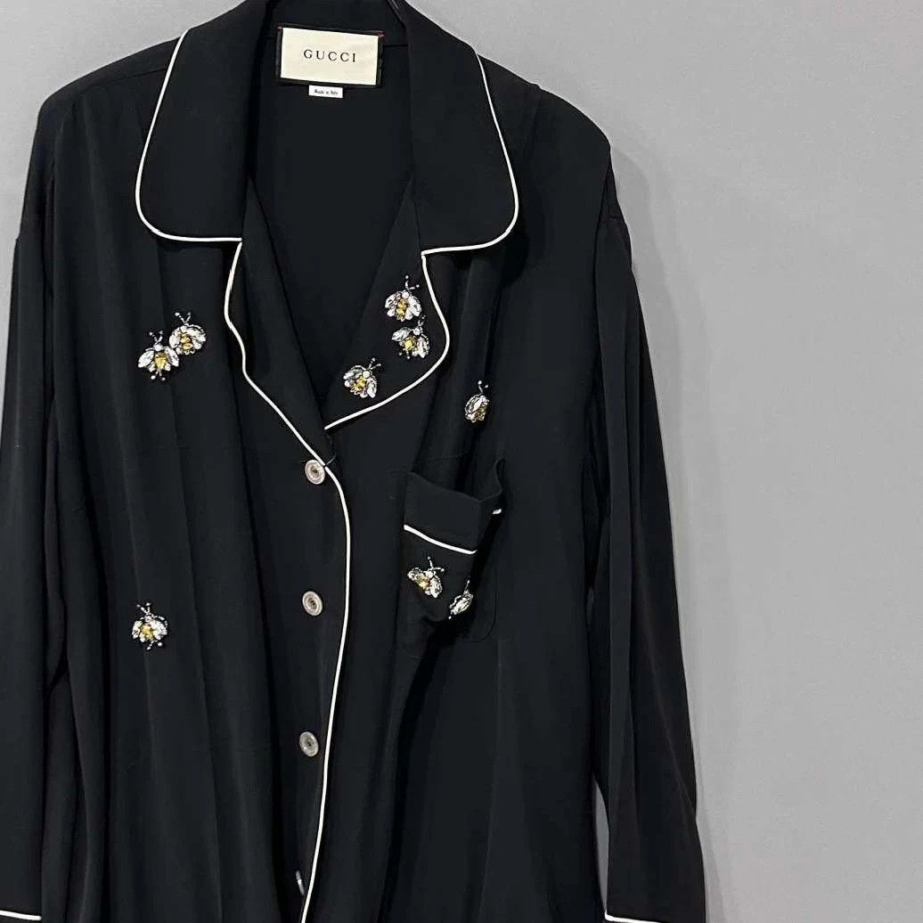 Gucci GUCCI silk bee shirt 44 99 new Size L / US 10 / IT 46 - 2 Thumbnail