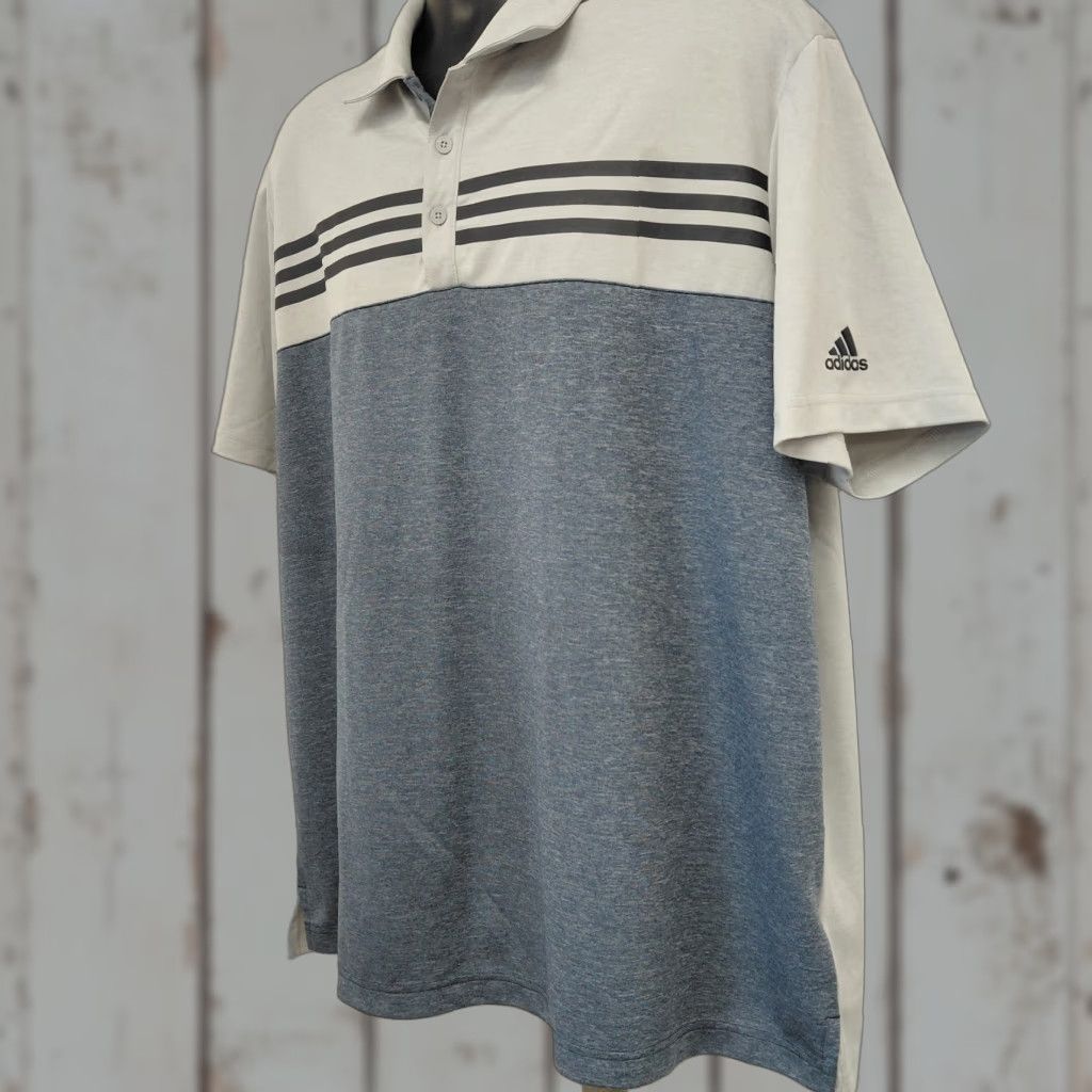 Adidas Adidas Golf Polo Mens 2XL Blue/Gray Short Sleeve 3-Stripe Logo Casual Size US XXL / EU 58 / 5 - 1 Thumbnail