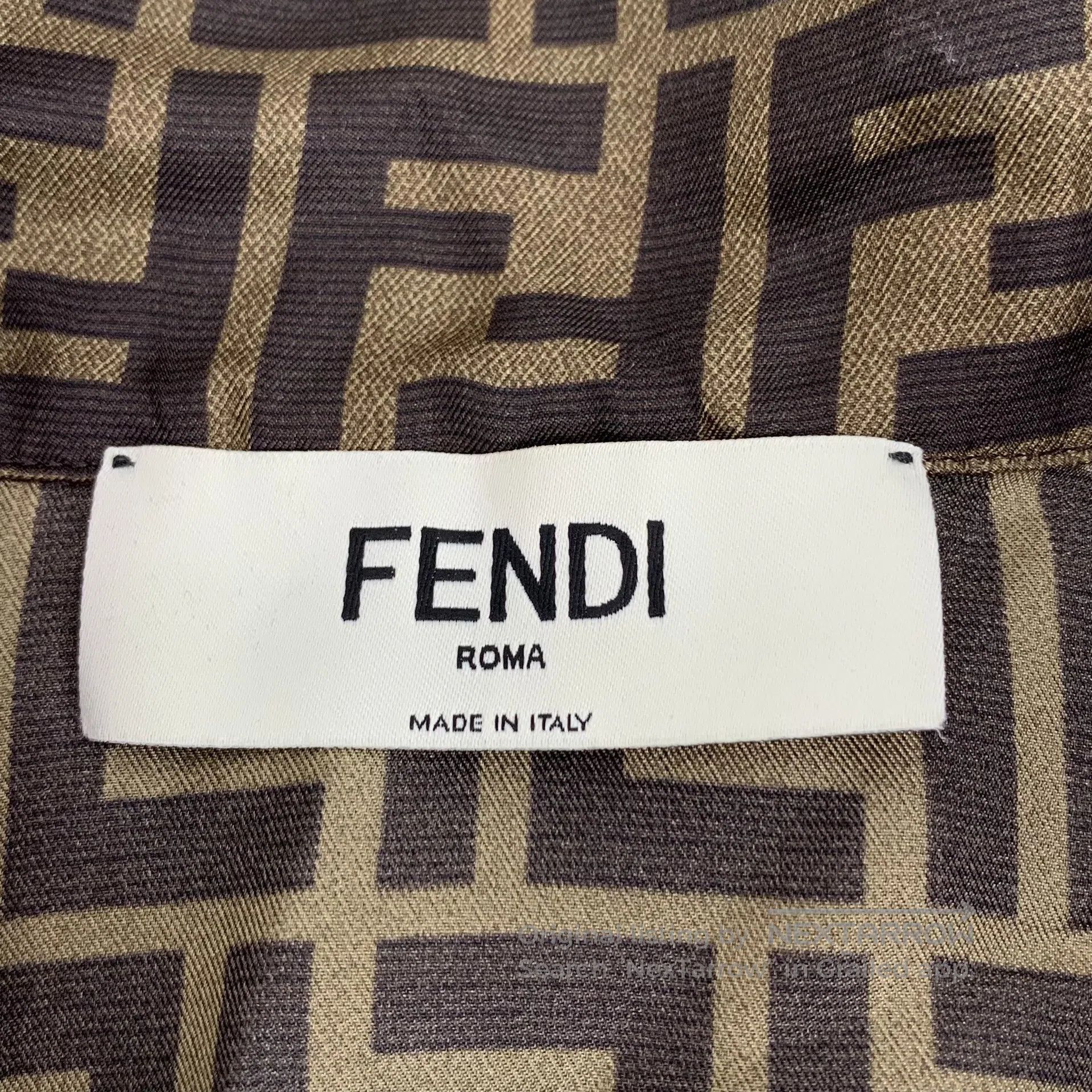 Fendi FENDI Dark Brown Double F Monogram Printed Mulberry Silk C Size S / US 4 / IT 40 - 6 Thumbnail