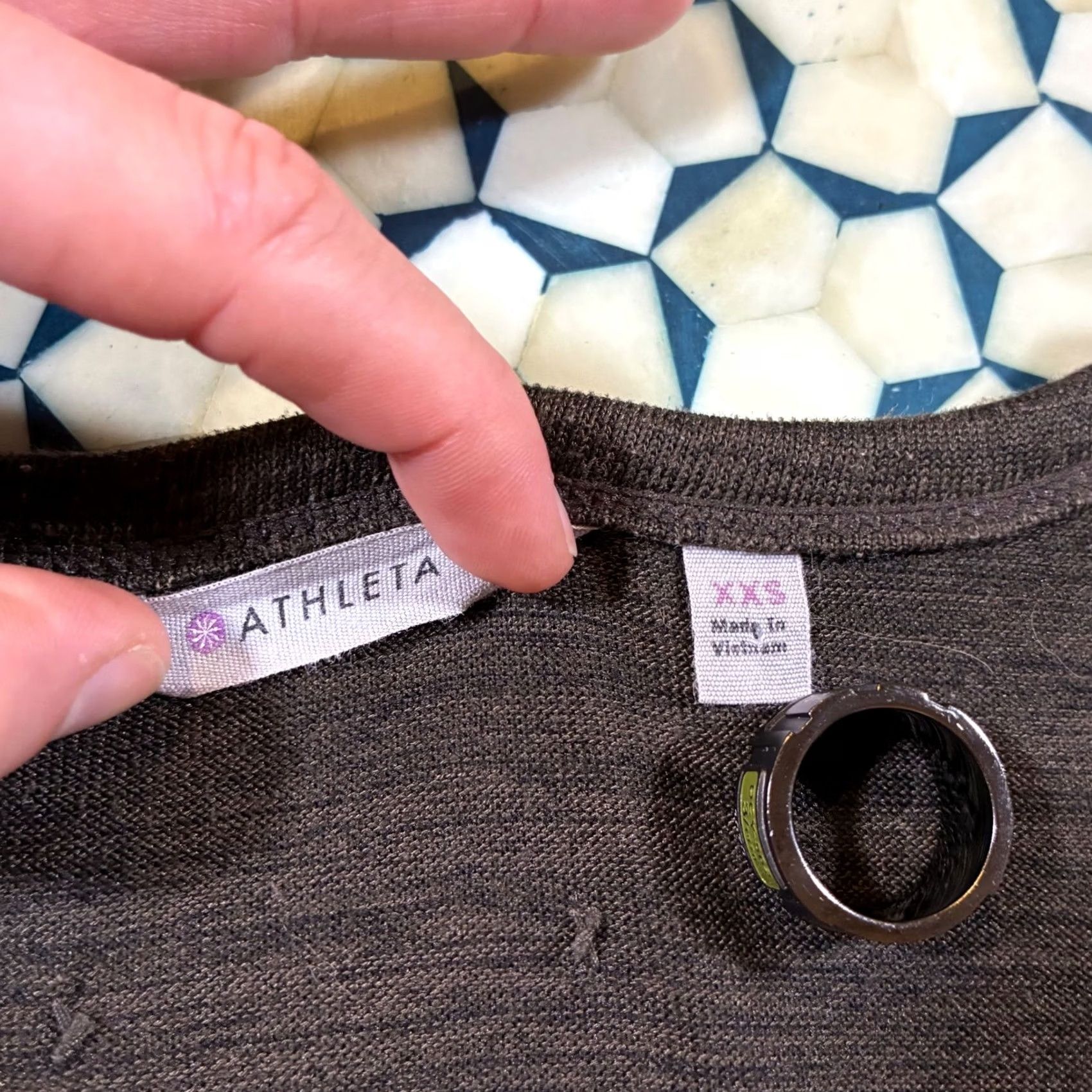 Athleta Athleta XXS Heathered Charcoal 3/4 Sleeve Top with Pockets Cinched Waist Size XXS / US 00 / IT 34 - 7 Thumbnail