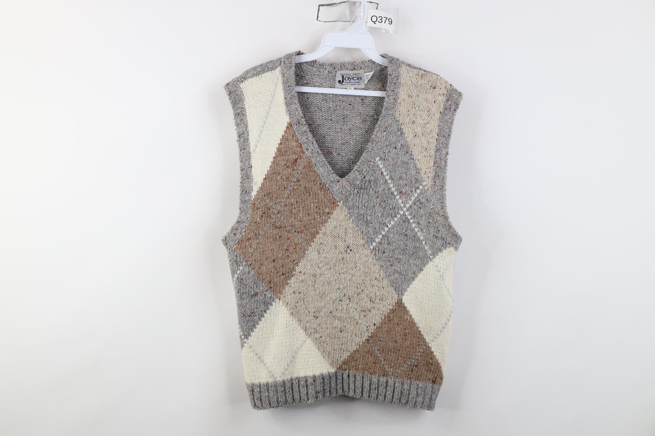 Vintage Vintage 70s Streetwear Fleck Argyle Wool Knit Sweater Vest Size L / US 10 / IT 46 - 1 Thumbnail
