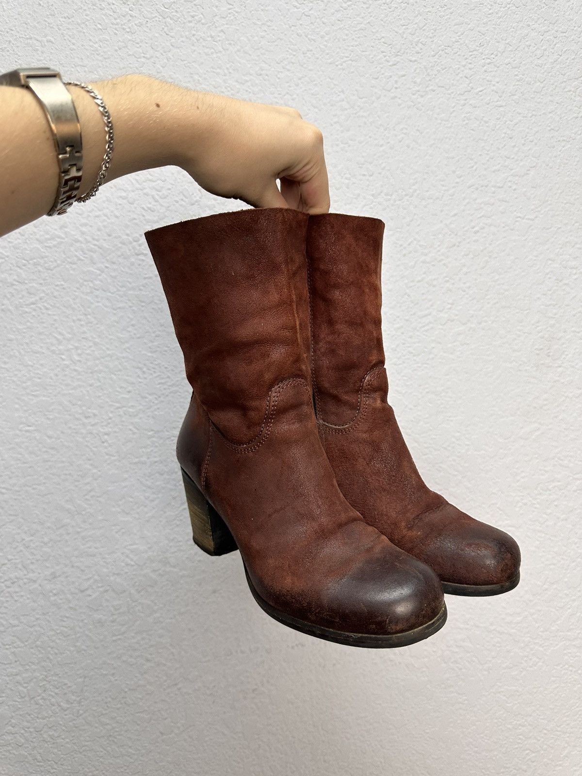 A.S.98 Lavorazione Artigiana Red Suede Leather Boots Women’s 37 Size US 7 / IT 37 - 10 Thumbnail