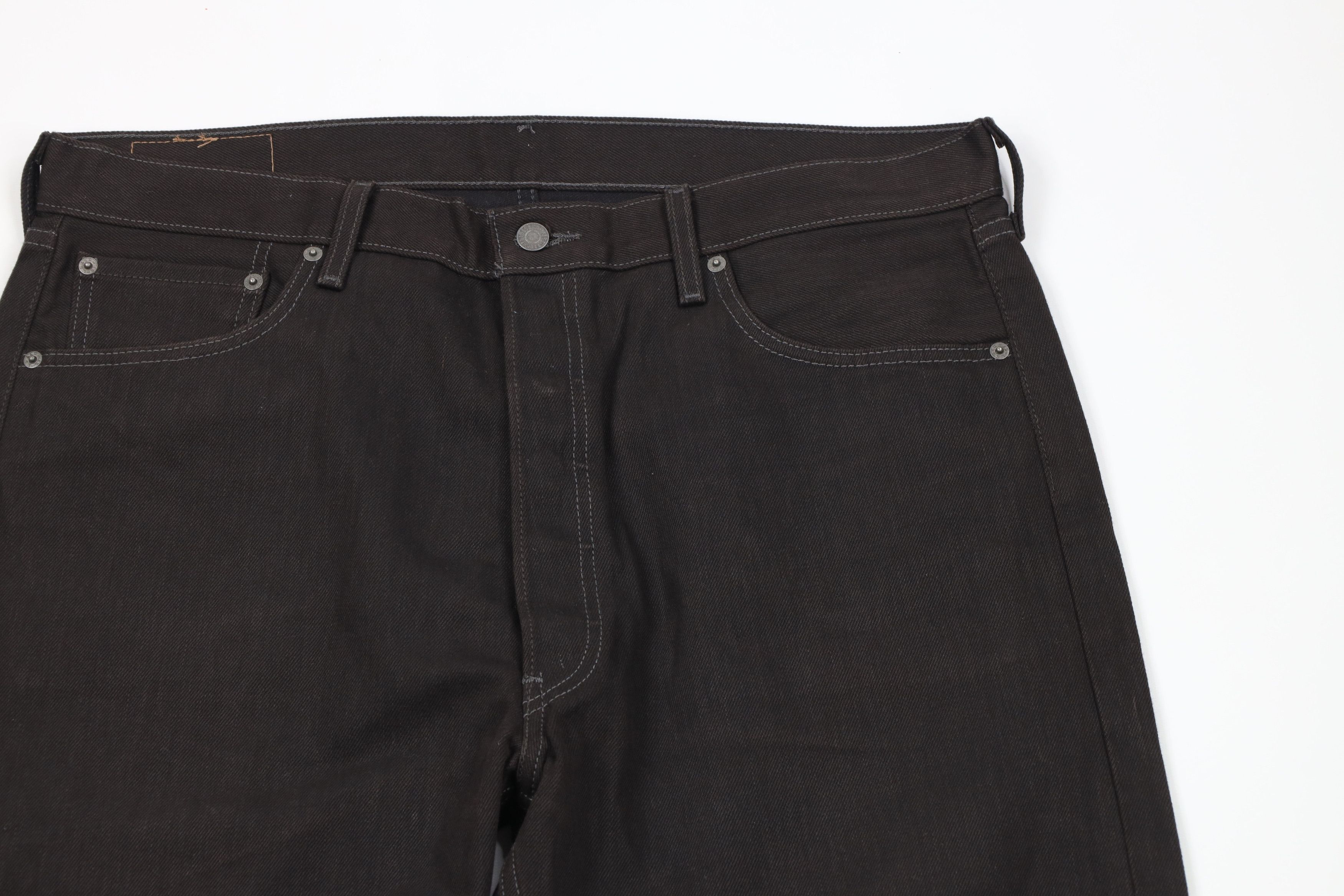 Levi's × Vintage Y2K Levis 501xx Fly Original Fit Denim Jeans Dark Brown Size US 38 / EU 54 - 2 Thumbnail