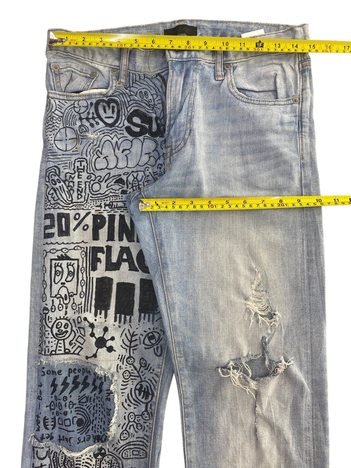 Uniqlo Uniqlo Light Wash Style Artistic Custom Jeans Size US 30 / EU 46 - 5 Thumbnail