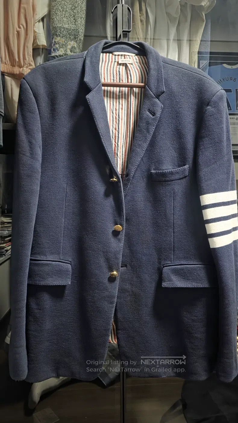 Thom Browne Thom Browne Classic Four Stripe Suit Jacket - Navy Size US XXL / EU 58 / 5 - 1 Thumbnail