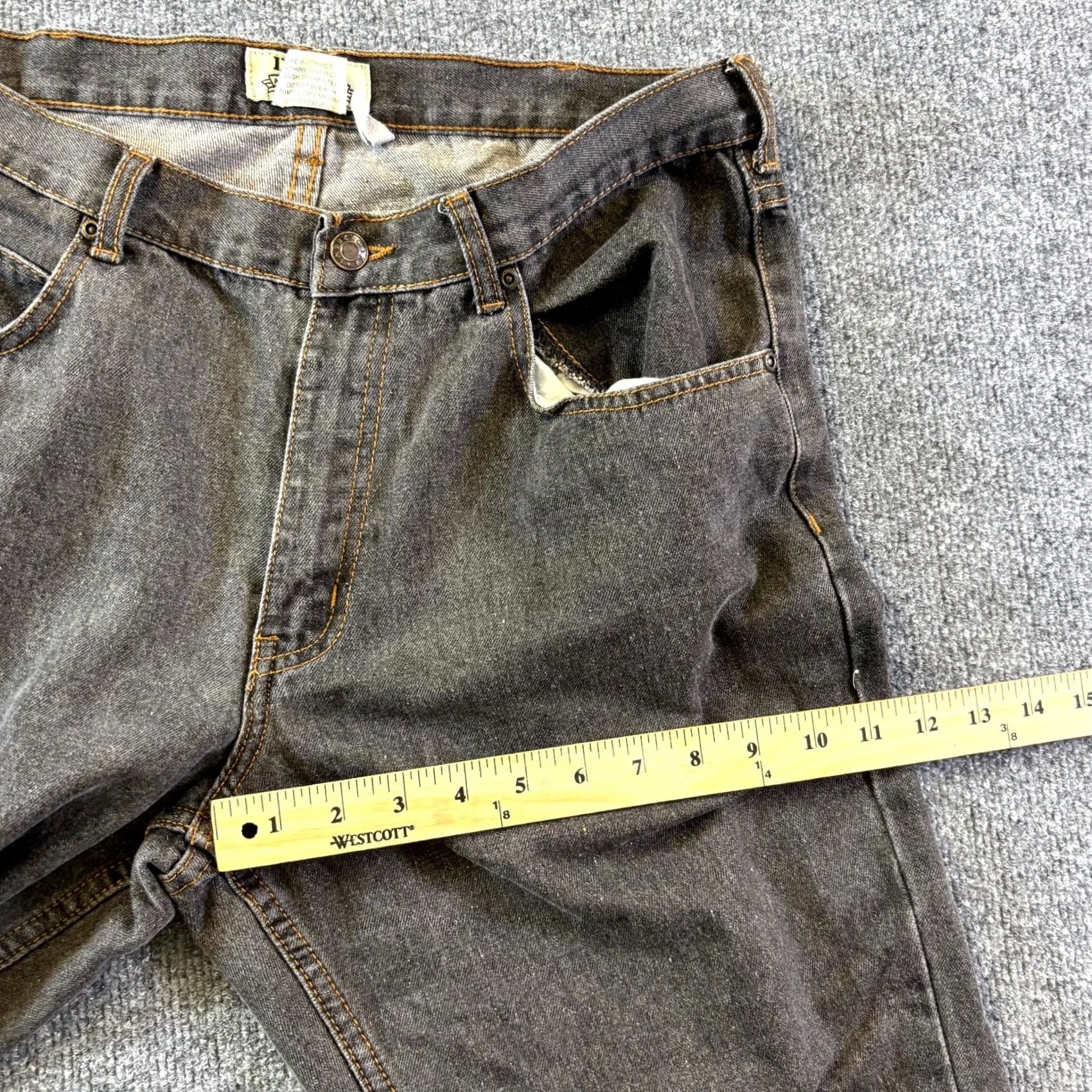 Vintage Duke Jeans Men 34xS Gray Denim Cotton Blend Straight Leg Skater 5-Pocket Button Closure Modern City Classic Everyday Men’s Size US 34 / EU 50 - 5 Thumbnail