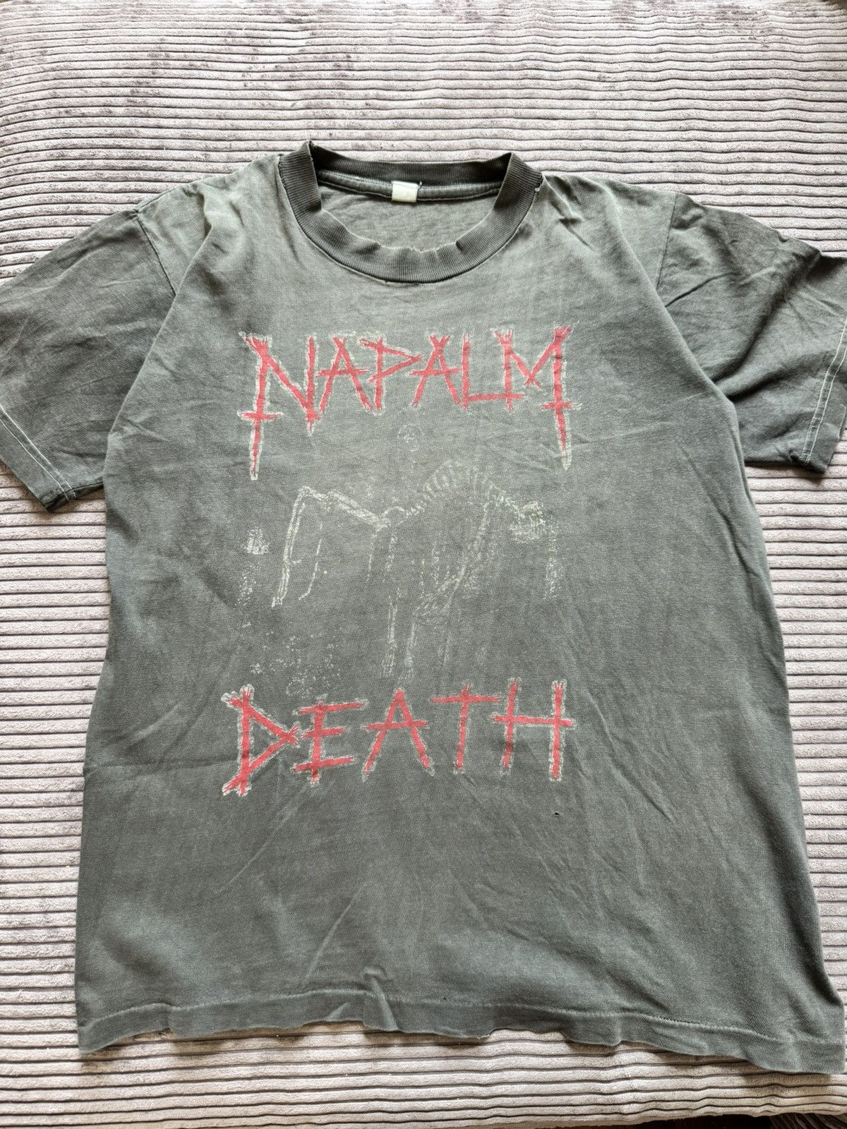 Vintage late 80s Napalm Death Reaper Metal Band Tee Trashed