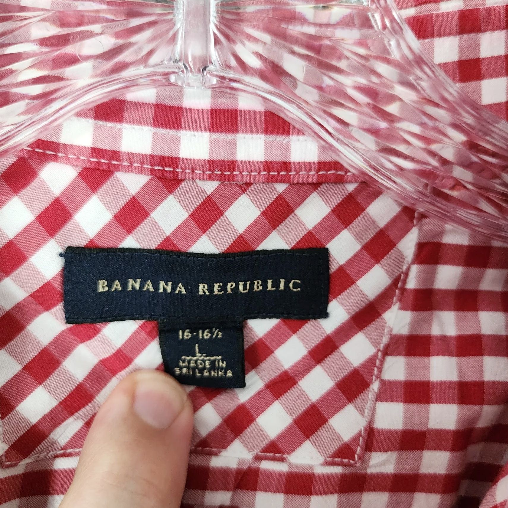 Banana Republic BANANA REPUBLIC Shirt Men Long Sleeve Button-Up Check Red/White Size L Size US L / EU 52-54 / 3 - 4 Thumbnail